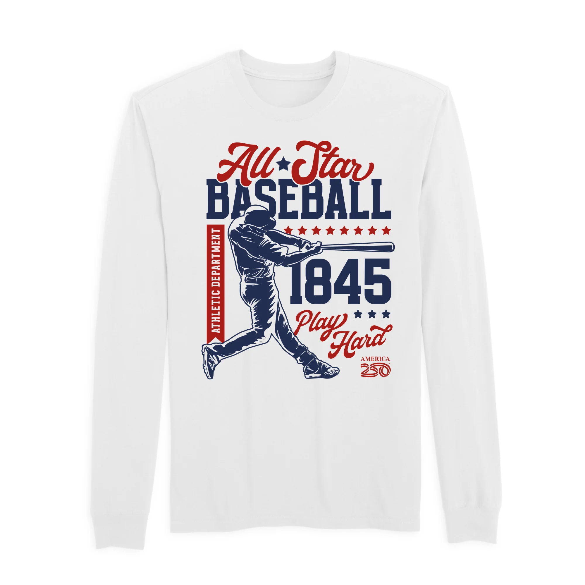 America250 All Star Baseball Men's Long Sleeve T-Shirt - Image 2