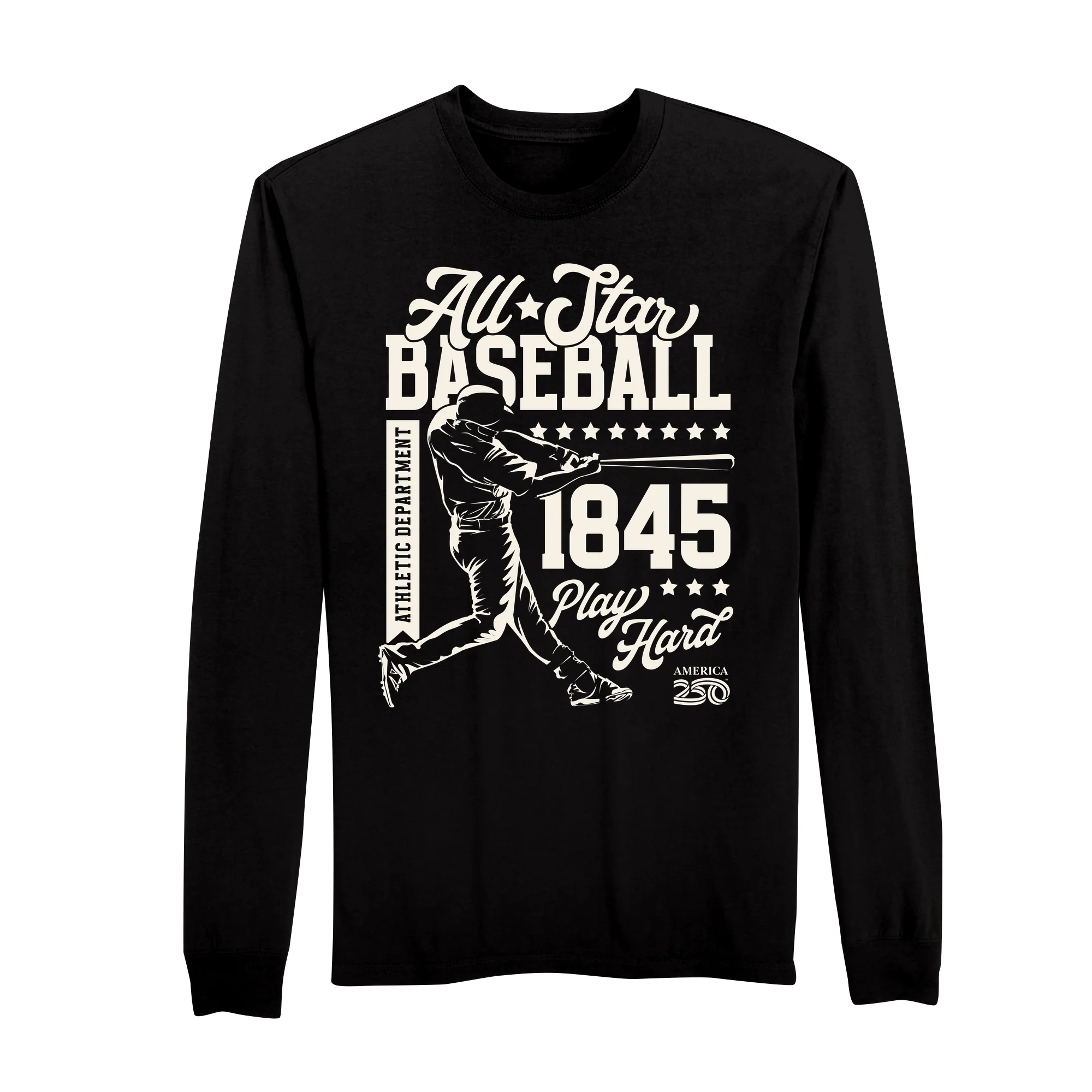 America250 All Star Baseball Men's Long Sleeve T-Shirt - Image 3