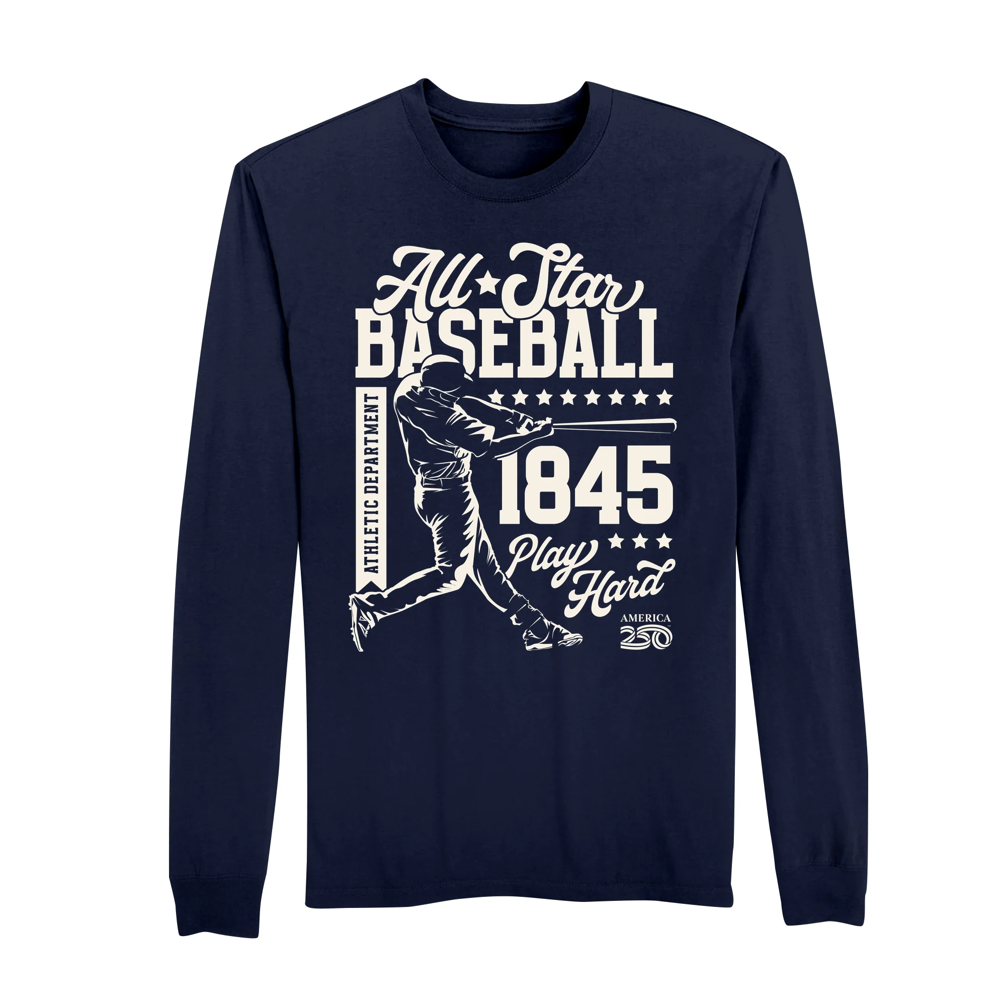 America250 All Star Baseball Men's Long Sleeve T-Shirt - Image 4