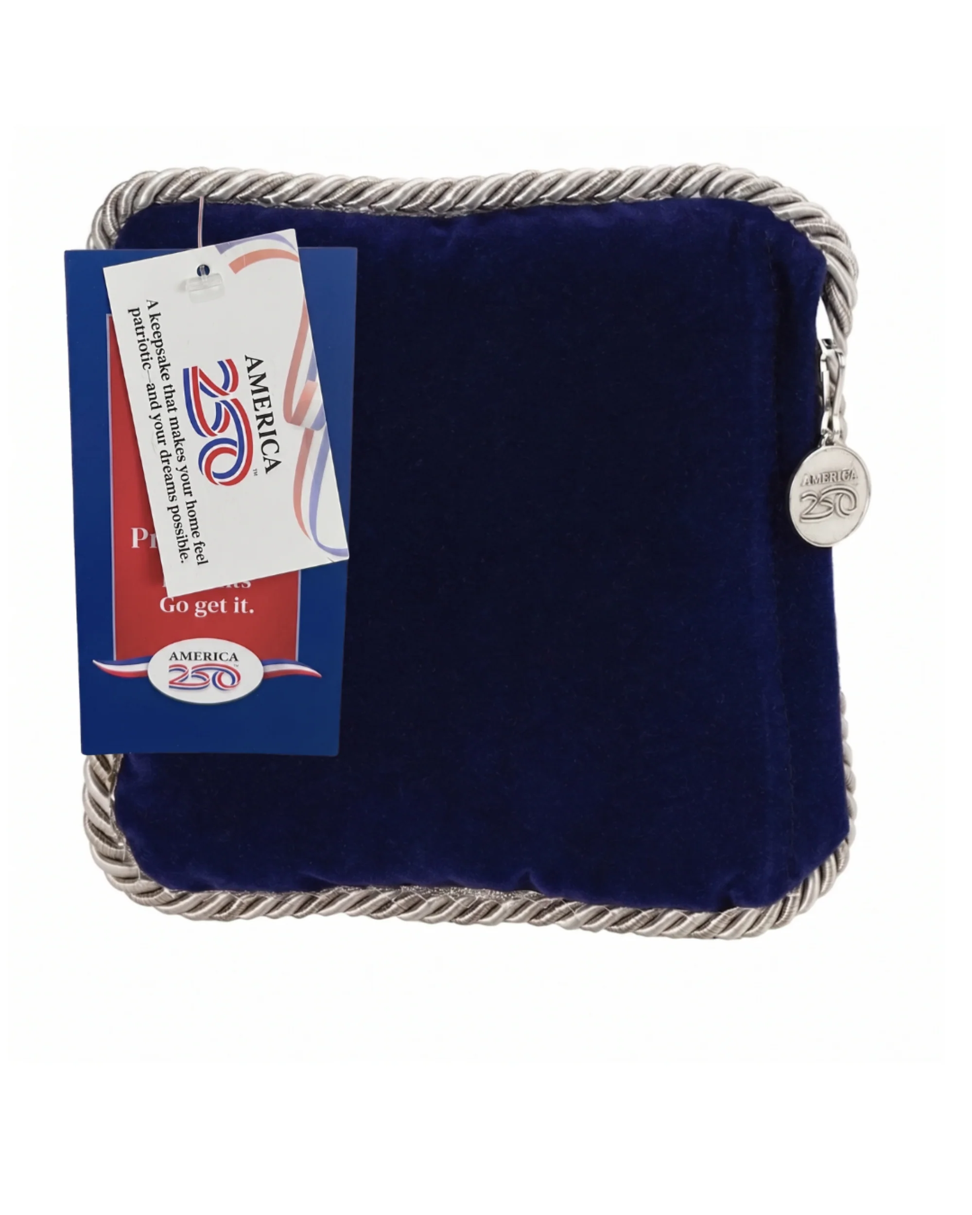 America250™ American Prosperity Mini Pillow™ – Silver Trim