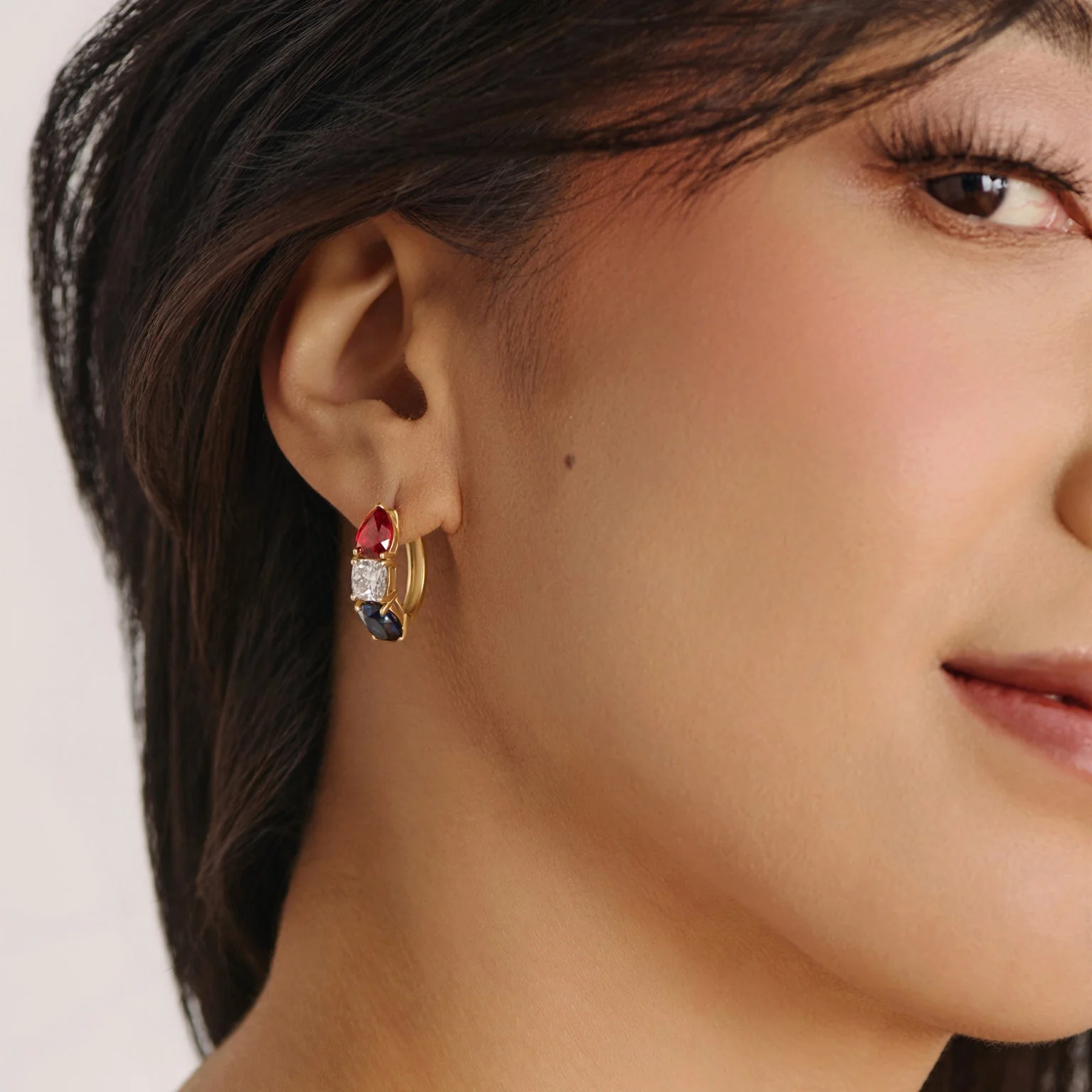 America250™ Signature Gemstone Hoop Earrings - Image 8