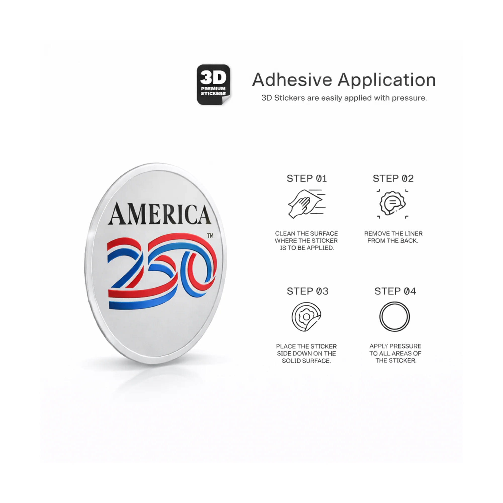 America250 3D Sticker - Image 4