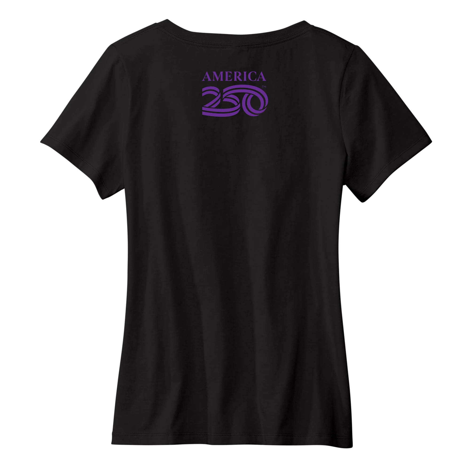 America250 American Woman PURP Women's V-Neck T-Shirt - Image 2