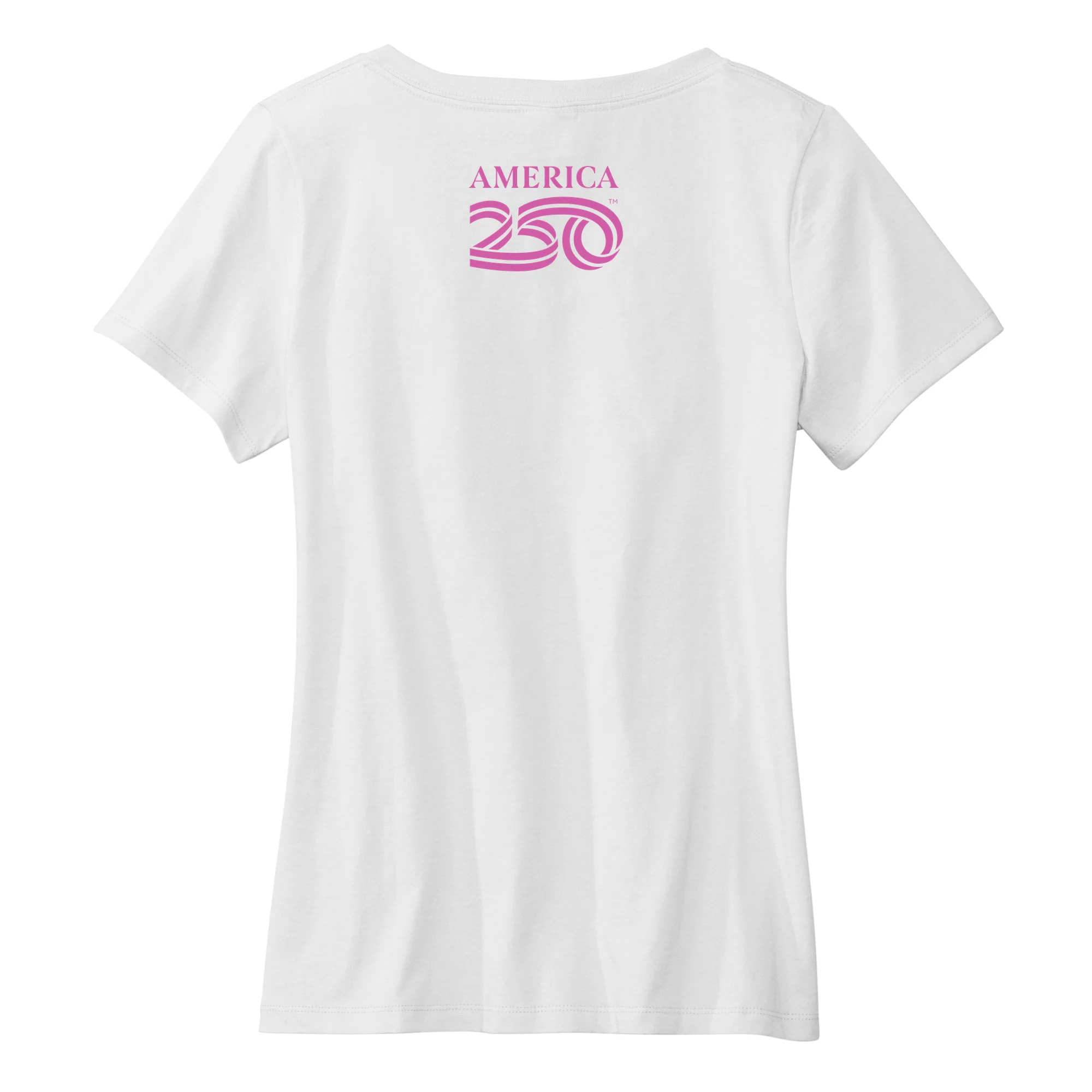 America250 American Woman PINK Women's V-Neck T-Shirt - Image 4