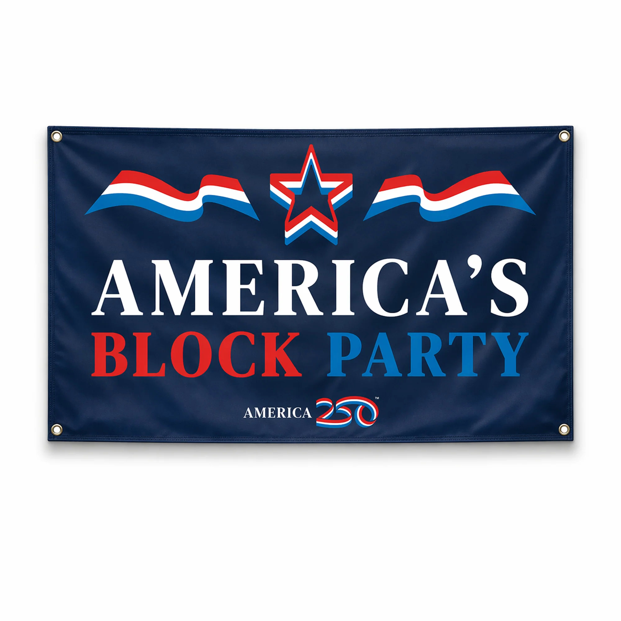 America250 America's Block Party Vinyl Banner - 2'x4'