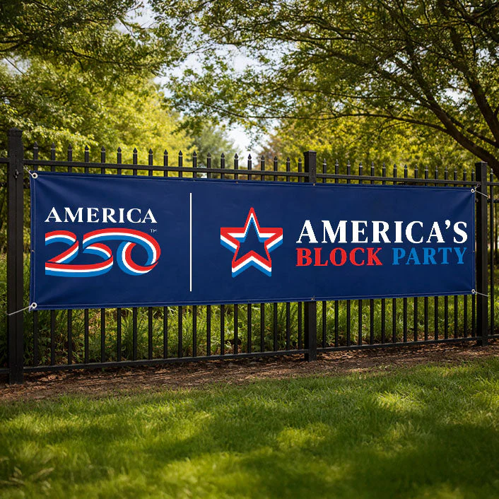 America250 America's Block Party Vinyl Banner - 2'x8' - Image 3