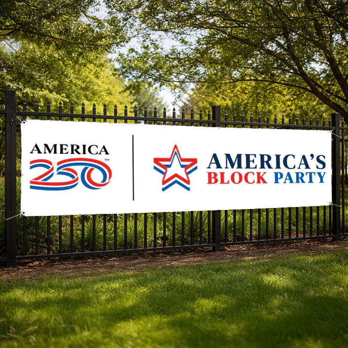 America250 America's Block Party Vinyl Banner - 2'x8' - Image 4