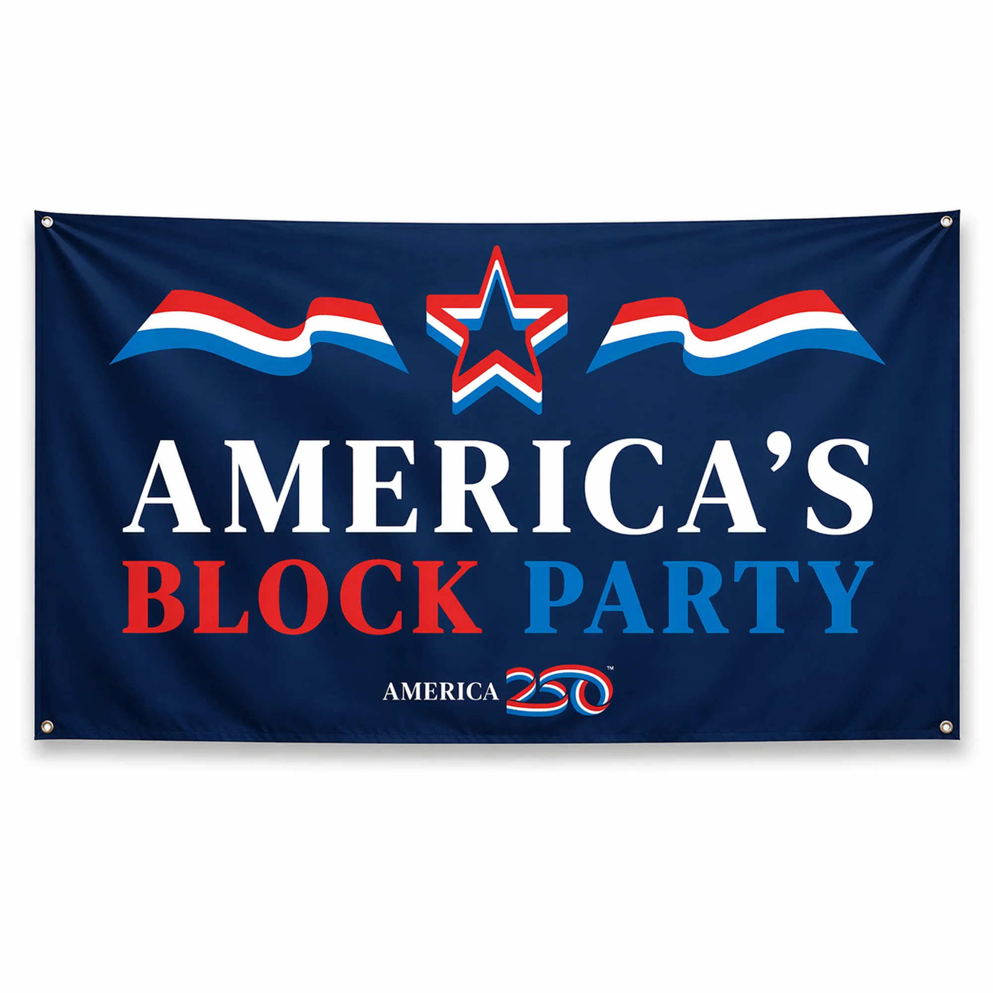 America250 America's Block Party Vinyl Banner - 3'x5'