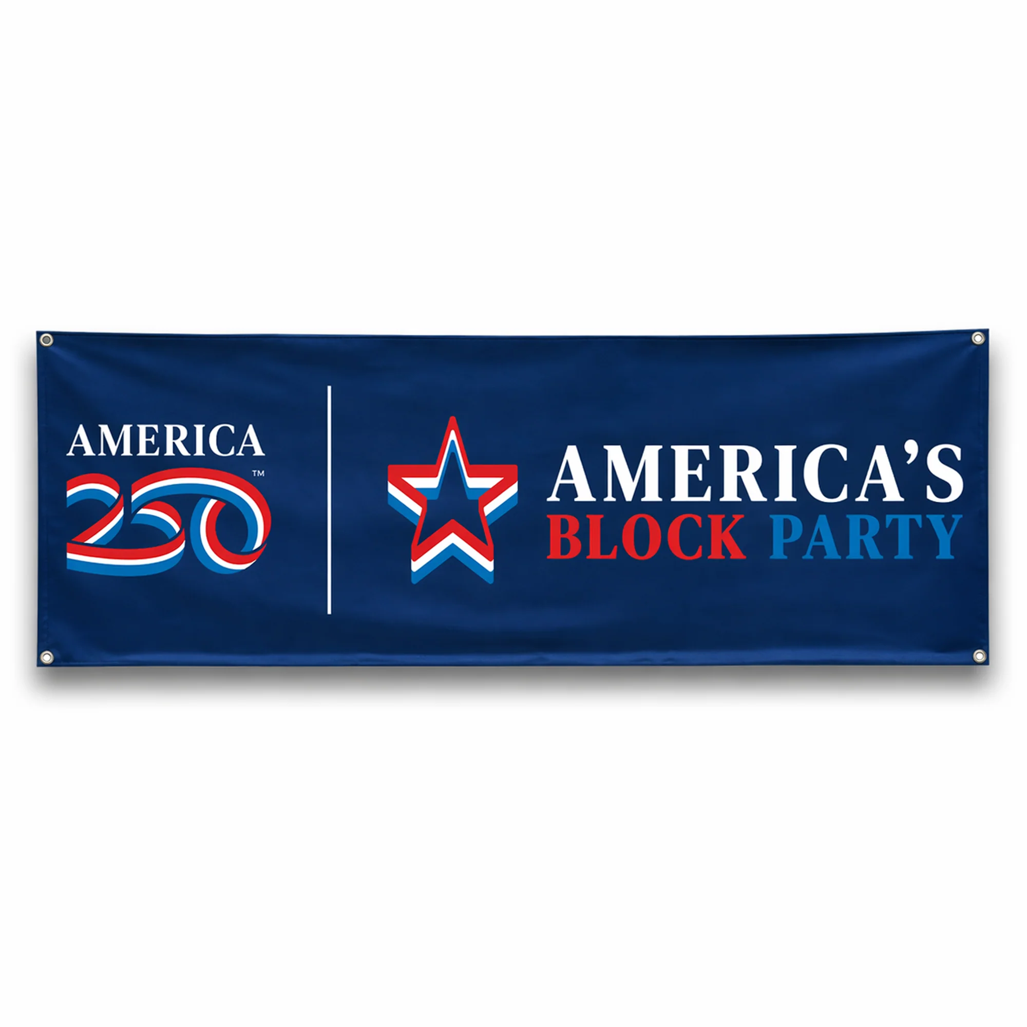 America250 America's Block Party Vinyl Banner - 3'x8'