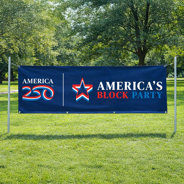 America250 America's Block Party Vinyl Banner - 3'x8' - Image 3
