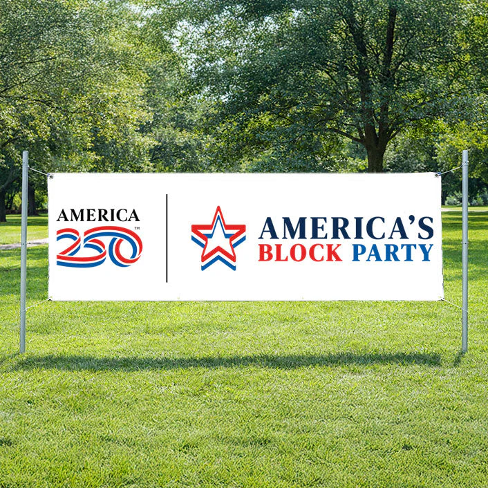 America250 America's Block Party Vinyl Banner - 3'x8' - Image 4
