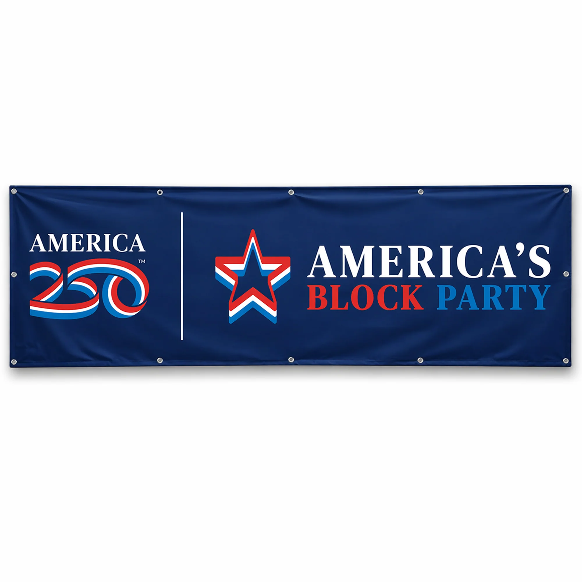 America250 America's Block Party Vinyl Banner - 4'x10'