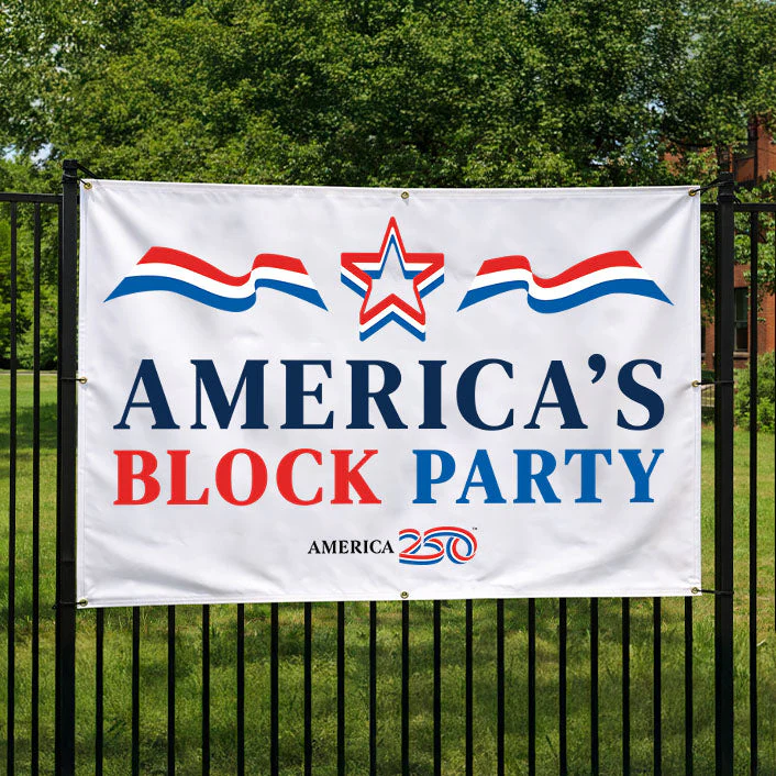 America250 America's Block Party Vinyl Banner - 4'x6' - Image 4