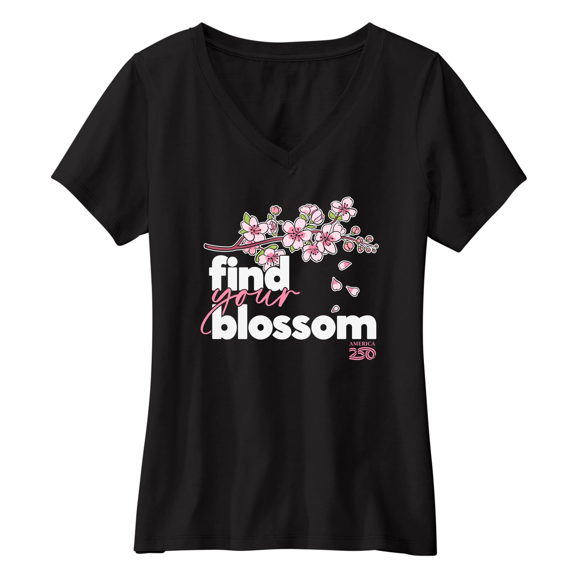 America250 Find Your Blossom Women’s V-Neck T-Shirt