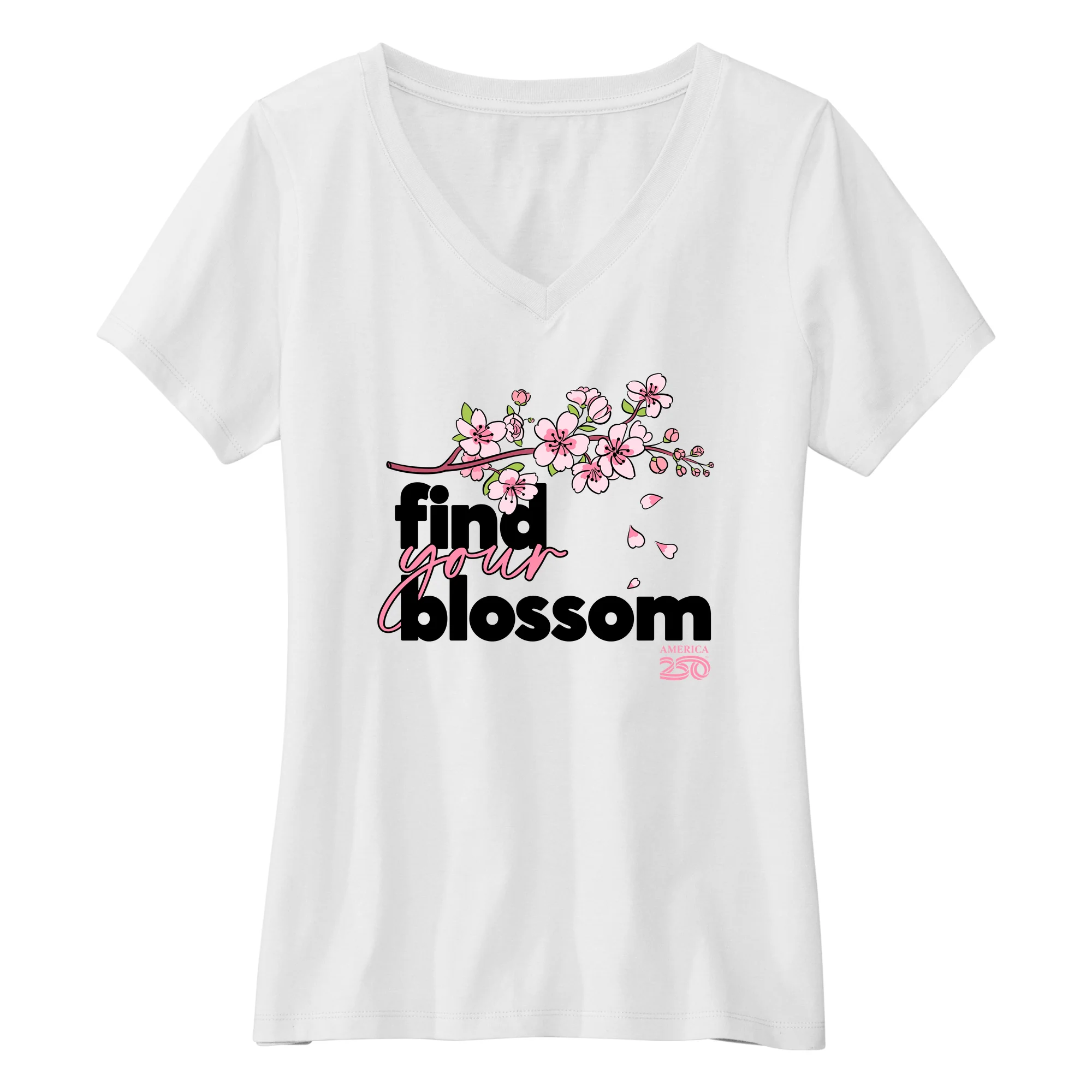 America250 Find Your Blossom Women’s V-Neck T-Shirt - Image 2