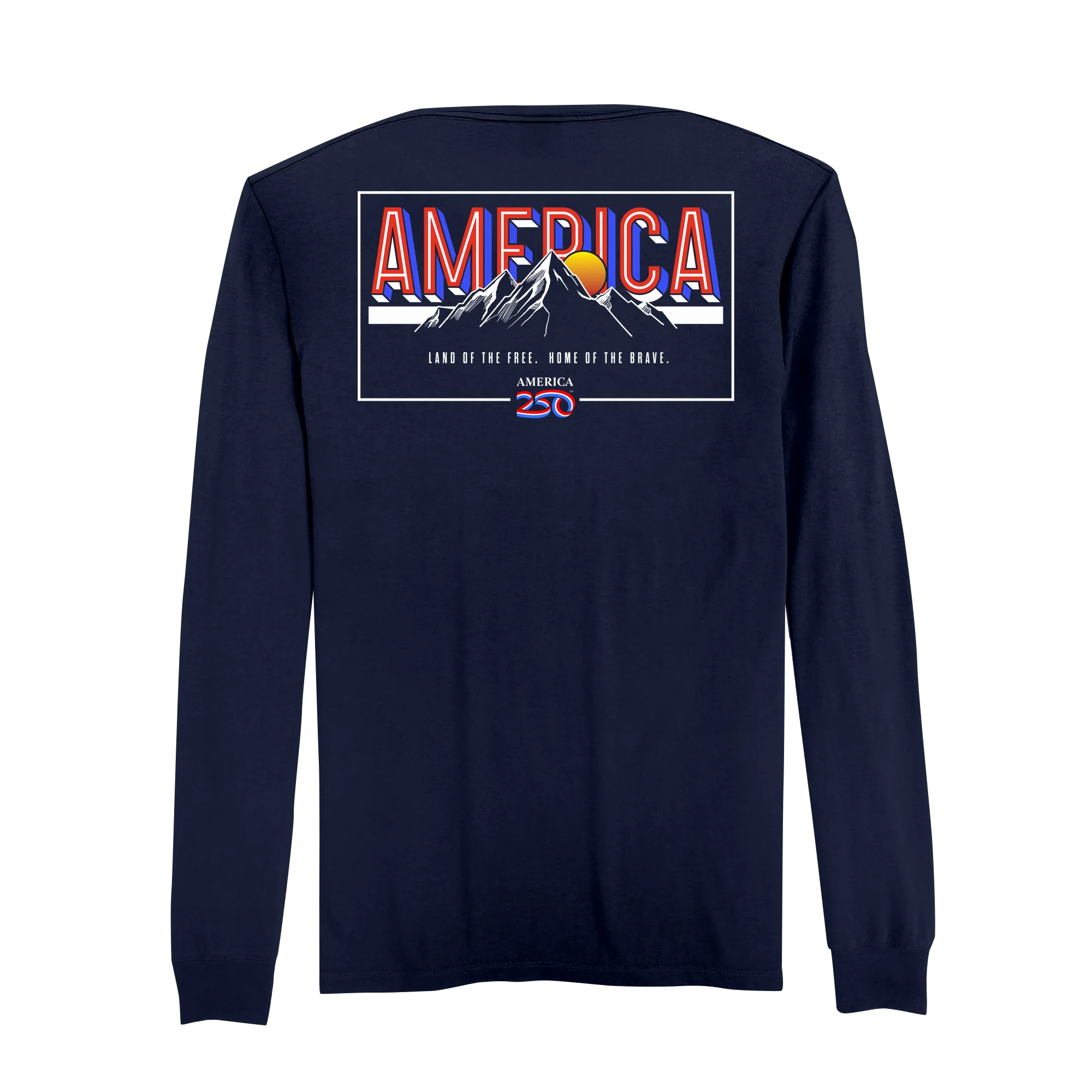 America250 Land of the FREE. Home of the BRAVE. Men's Long Sleeve T-Shirt - Image 3