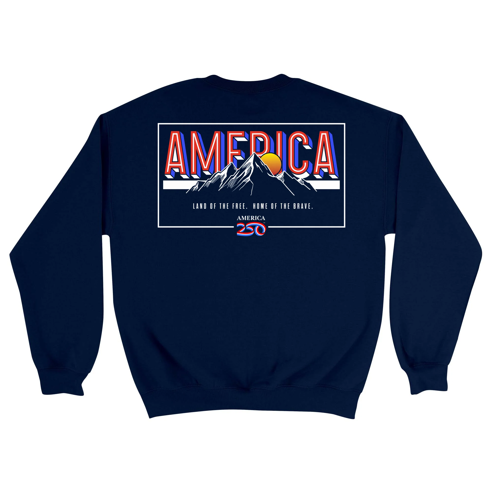 America250 Land of the FREE. Home of the BRAVE. Unisex Crewneck Sweatshirt - Image 3