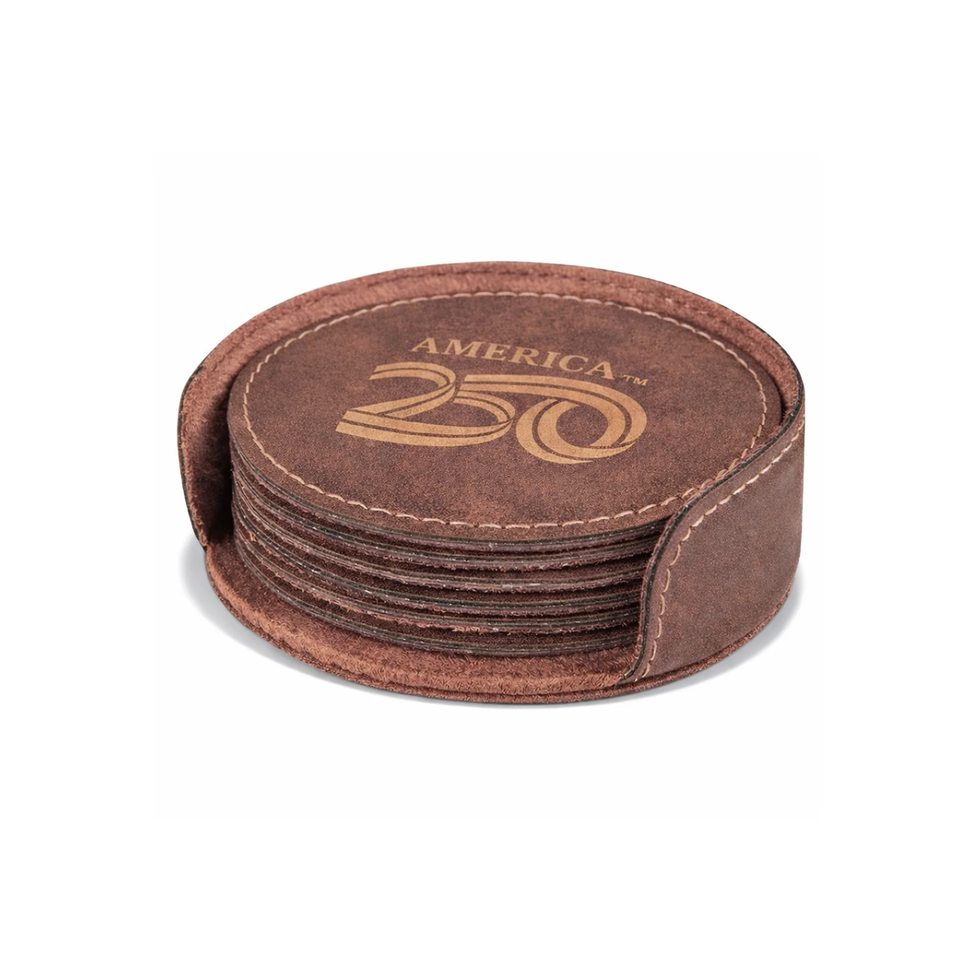 America250 Leather Coaster Set - Image 3