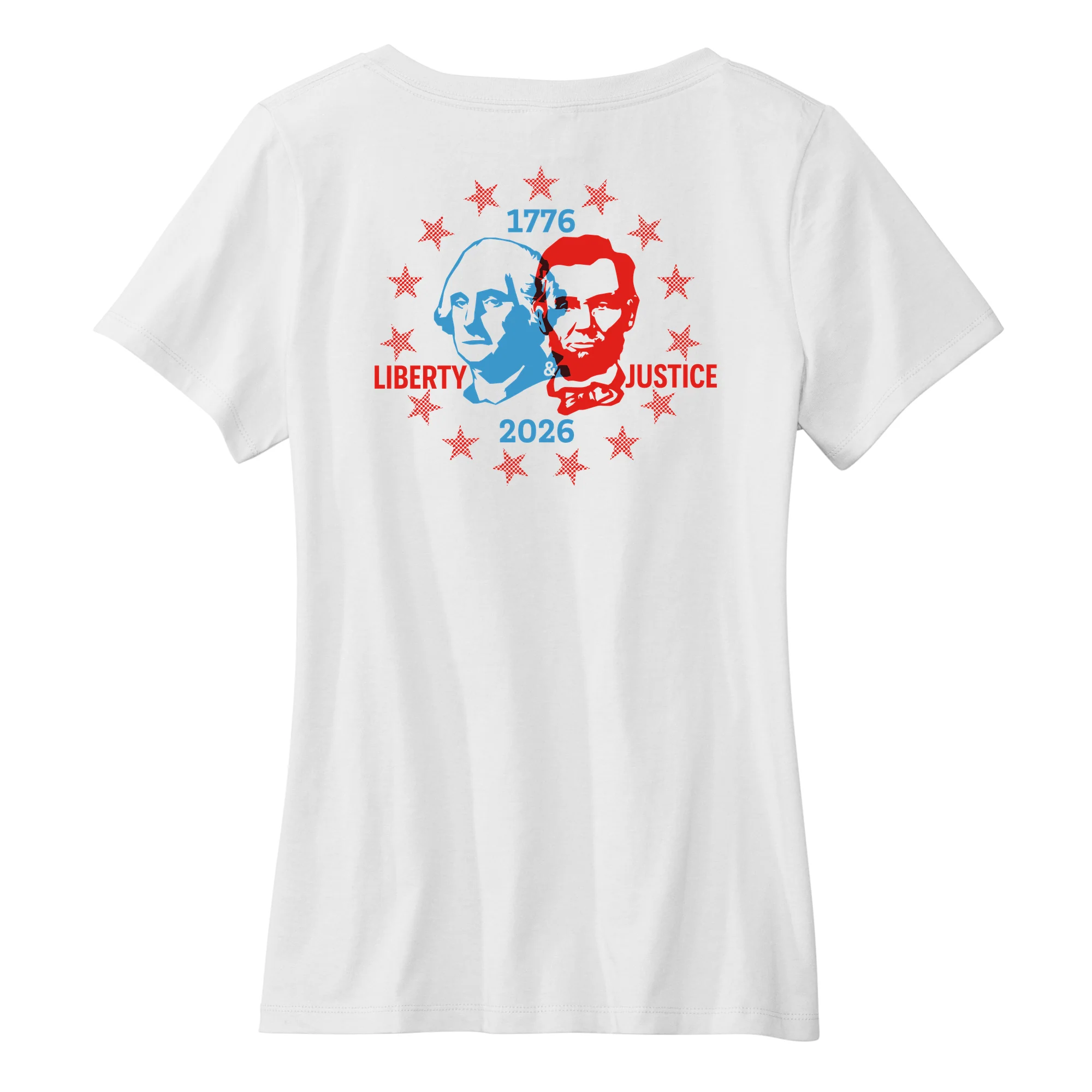 America250 Liberty & Justice Women's V-Neck T-Shirt - Image 4