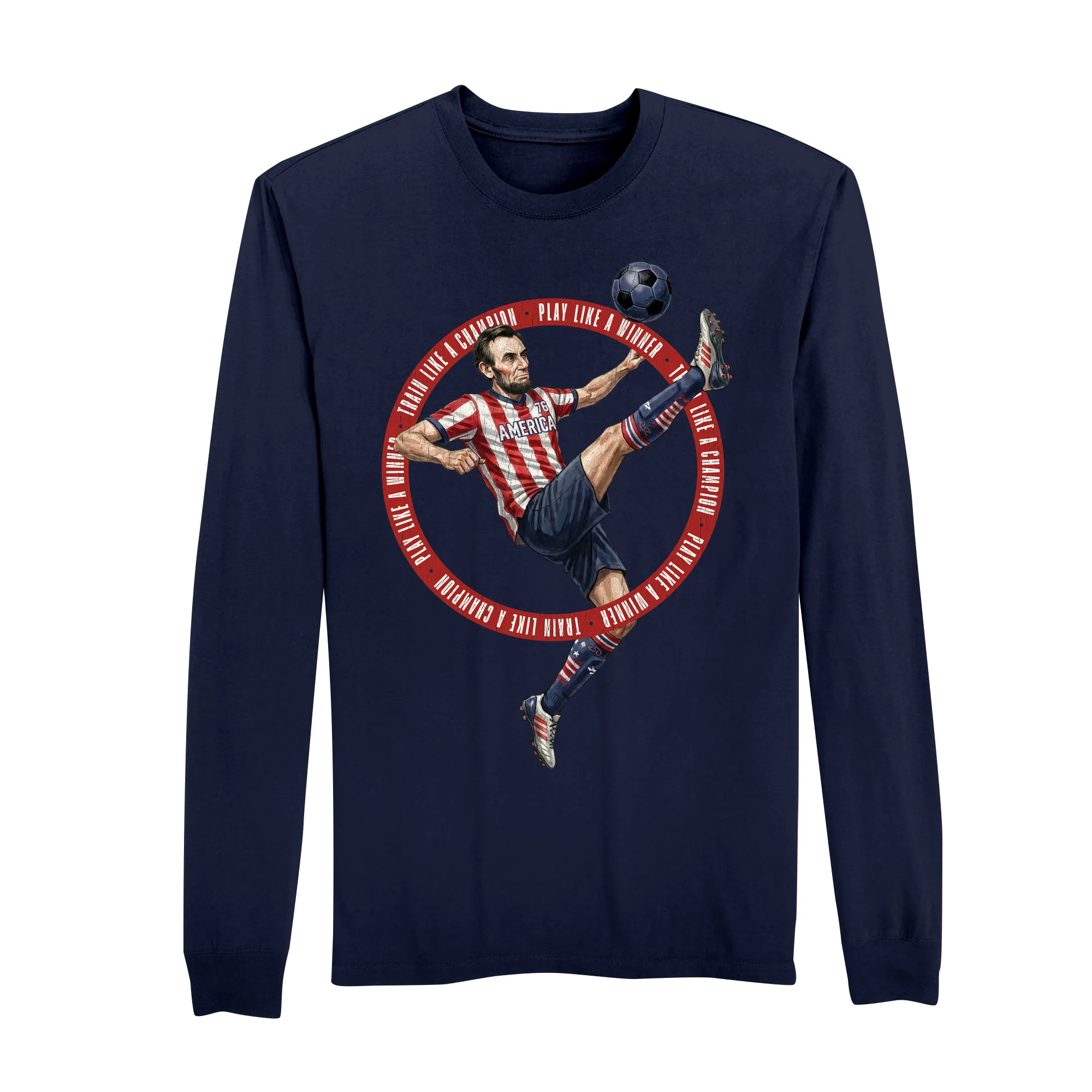 America250 Lincoln Soccer Men's Long Sleeve T-Shirt - Image 3