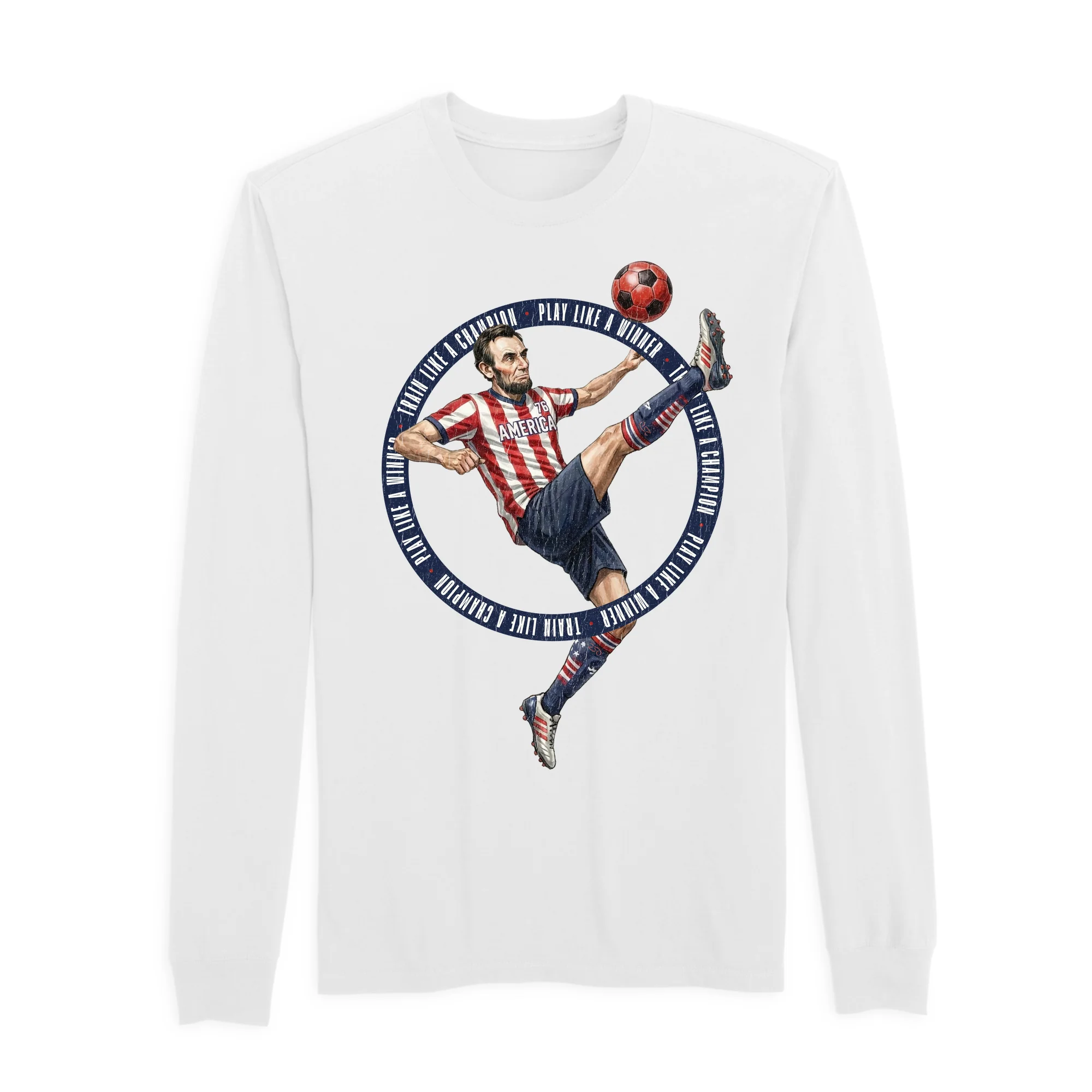 America250 Lincoln Soccer Men's Long Sleeve T-Shirt - Image 5