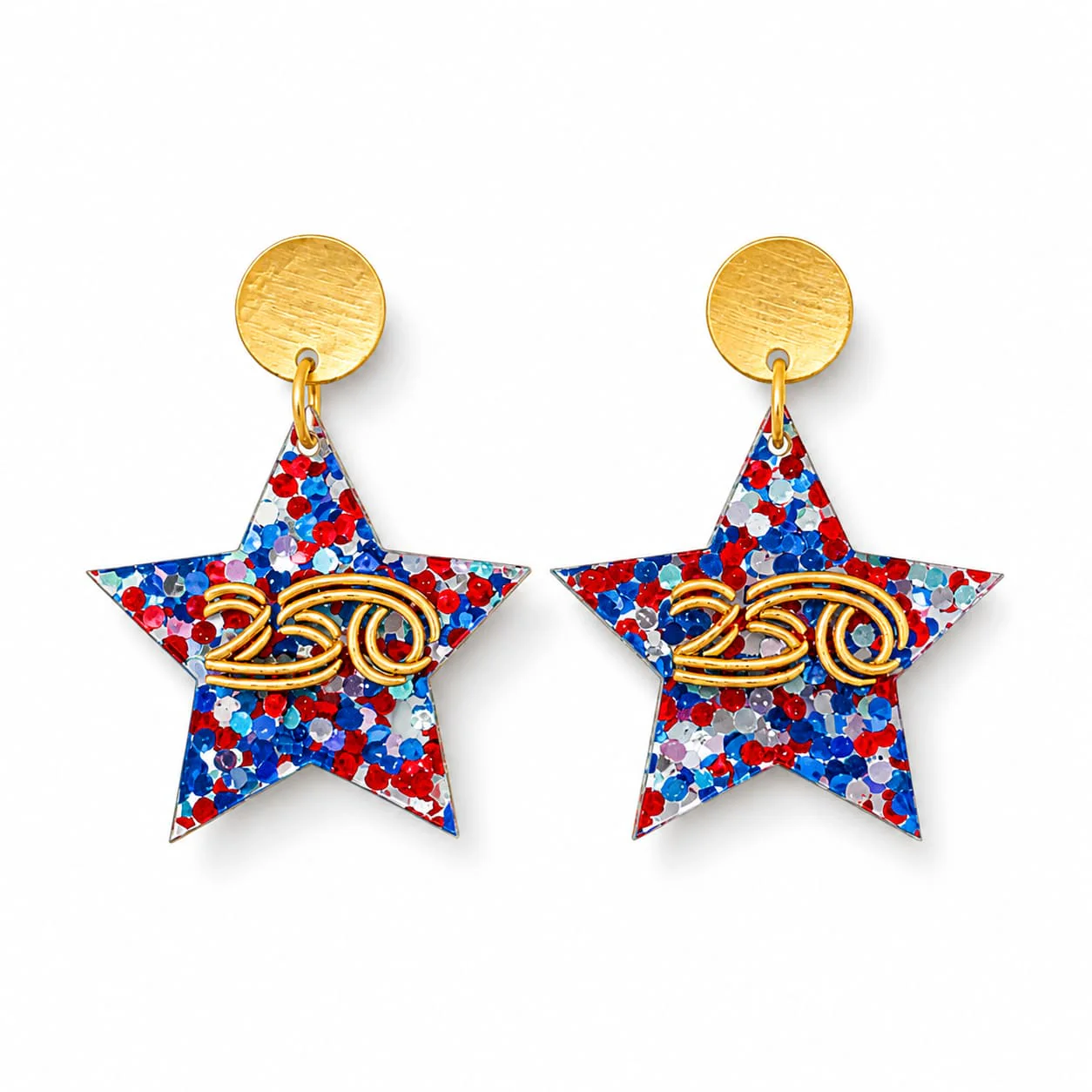 America250 Patriotic Confetti Star Earrings