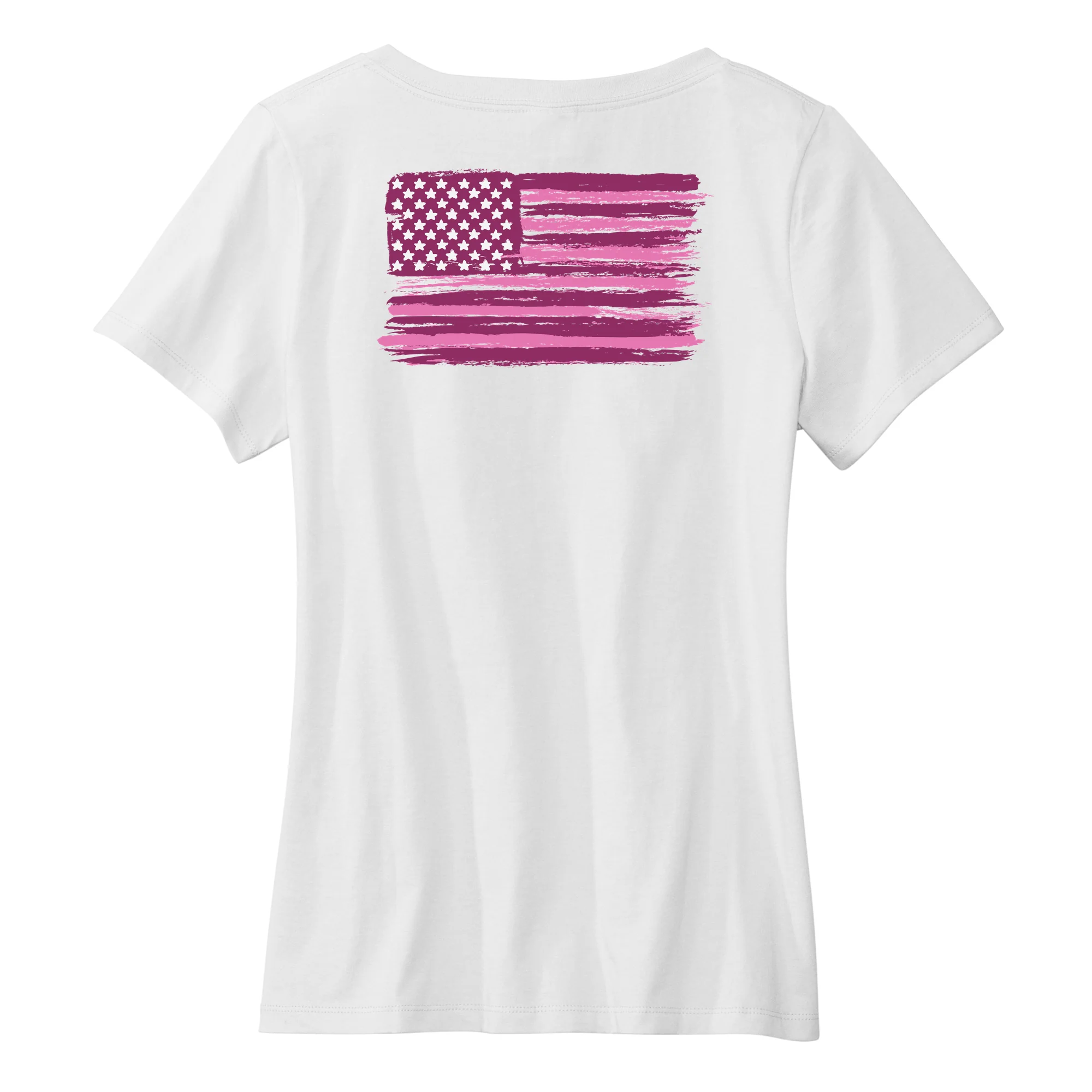 America250 Pink Flag Women's V-Neck T-Shirt - Image 4