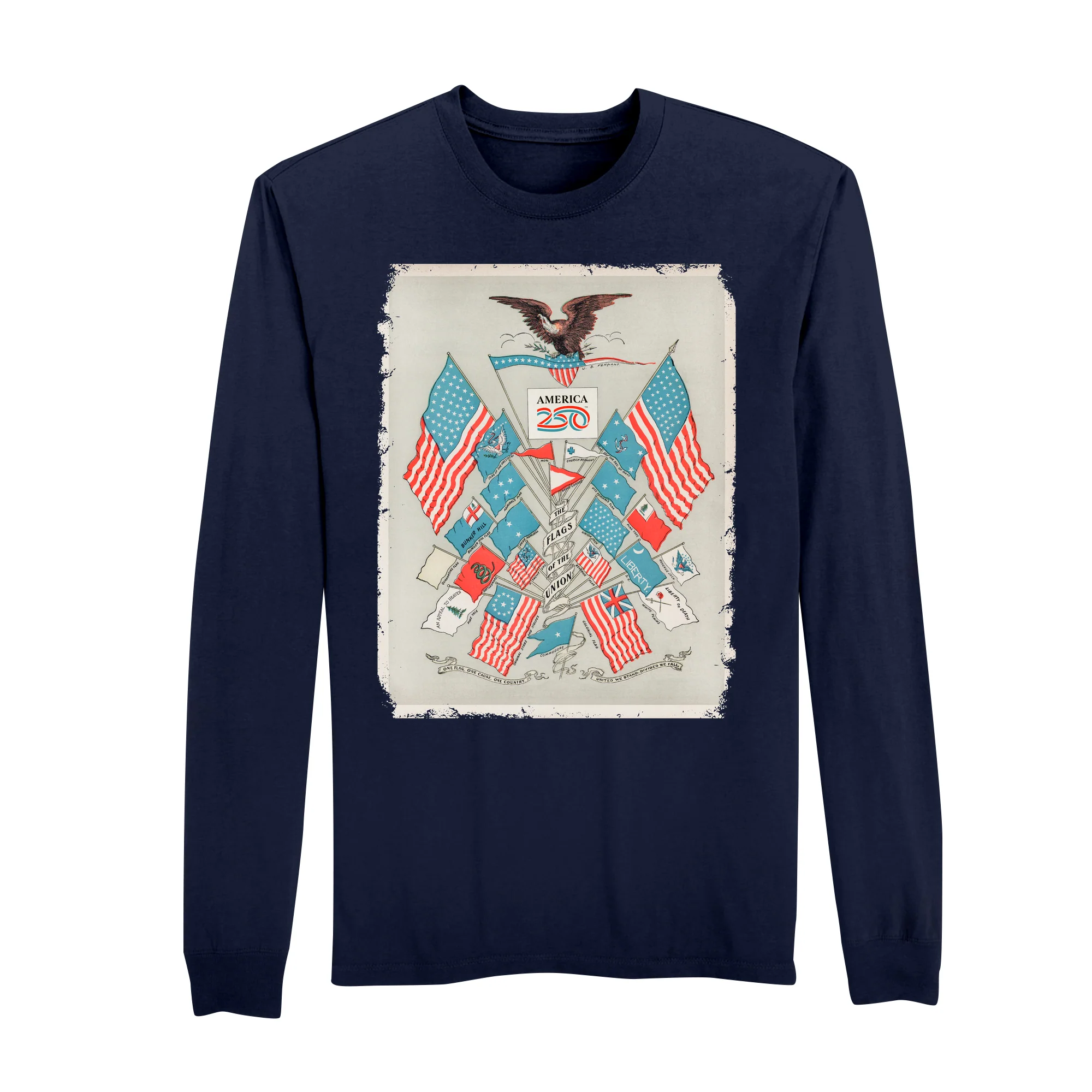 America250 Union Flag History Men's Long Sleeve T-Shirt - Image 2