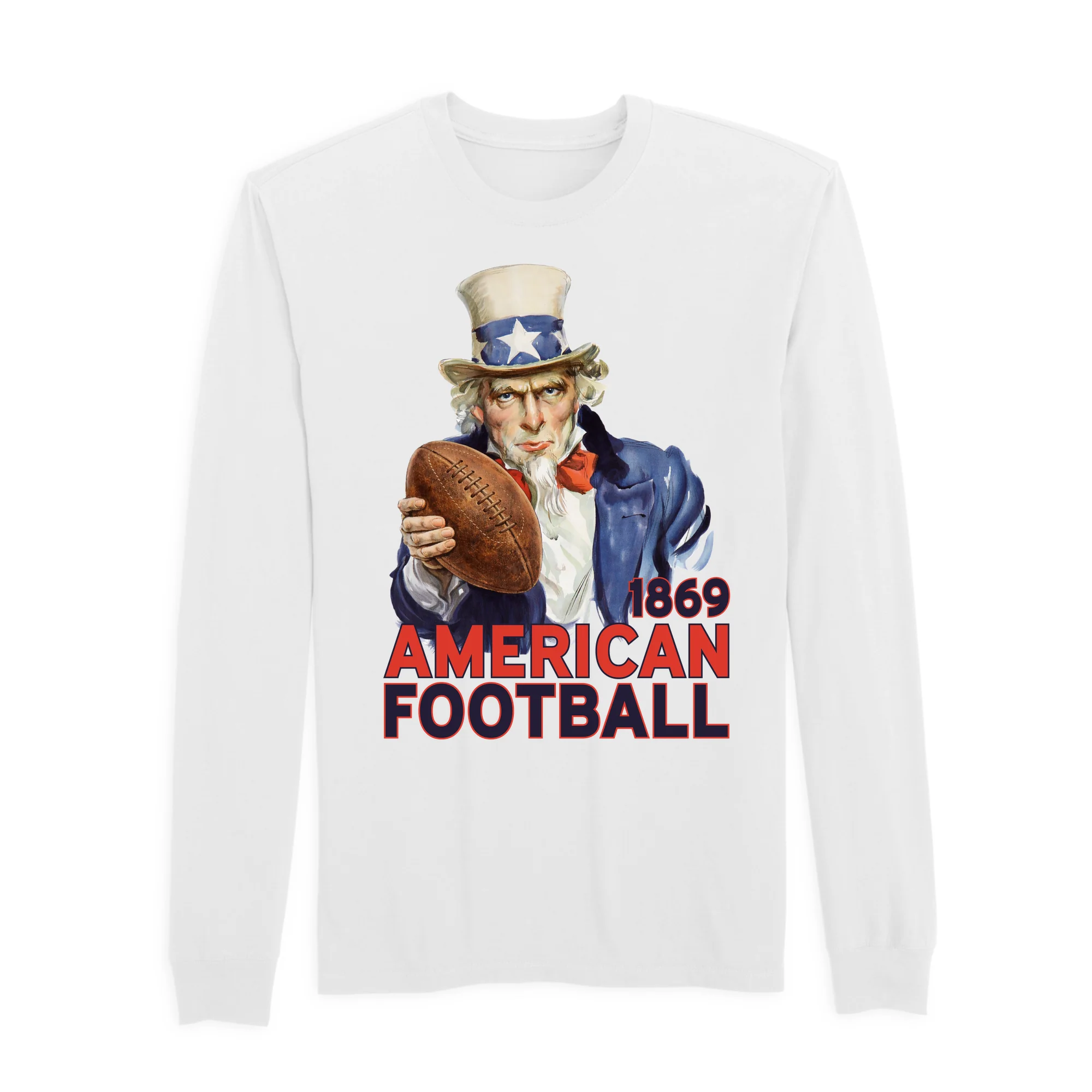 America250 We Want Football Men's Long Sleeve T-Shirt - Image 5