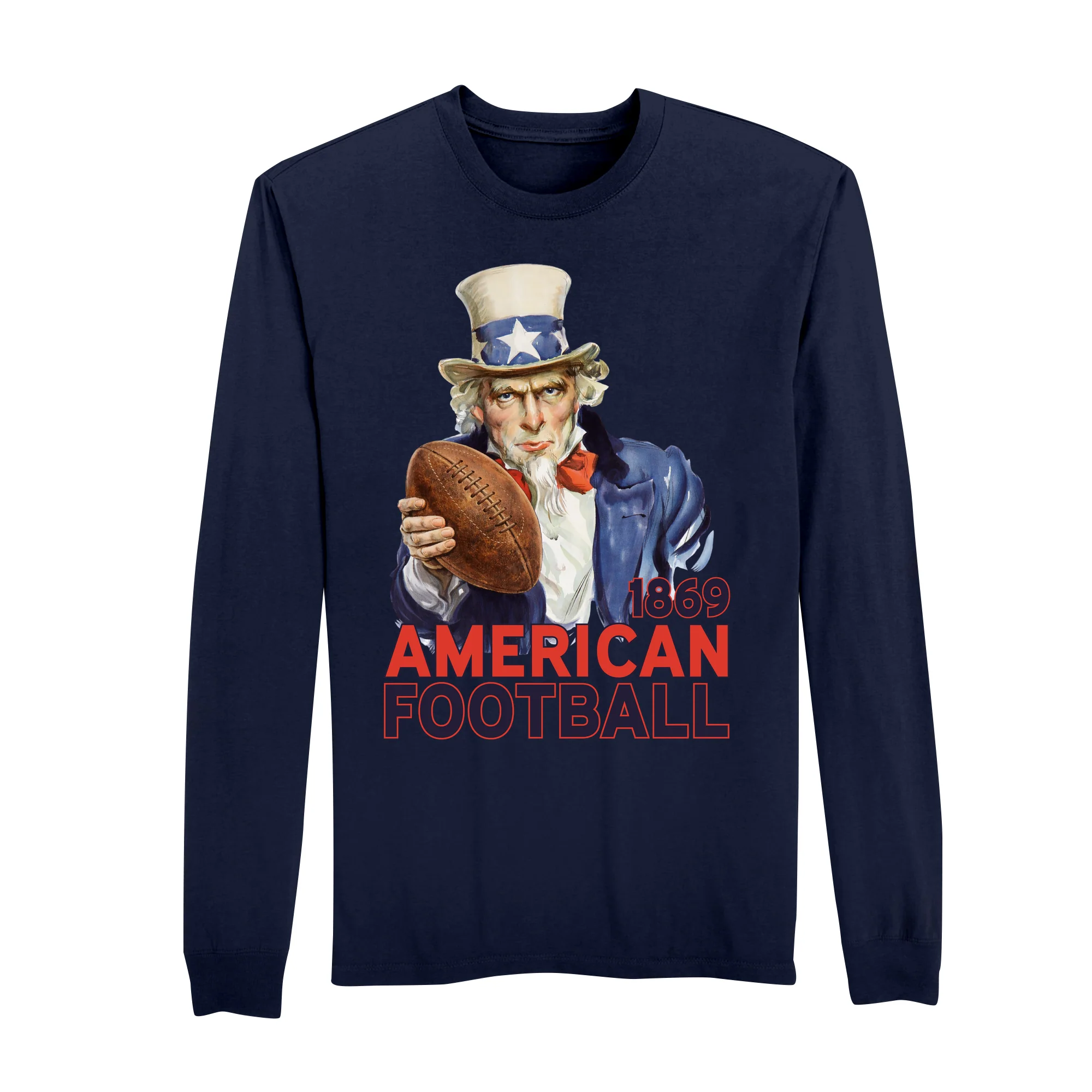 America250 We Want Football Men's Long Sleeve T-Shirt - Image 7