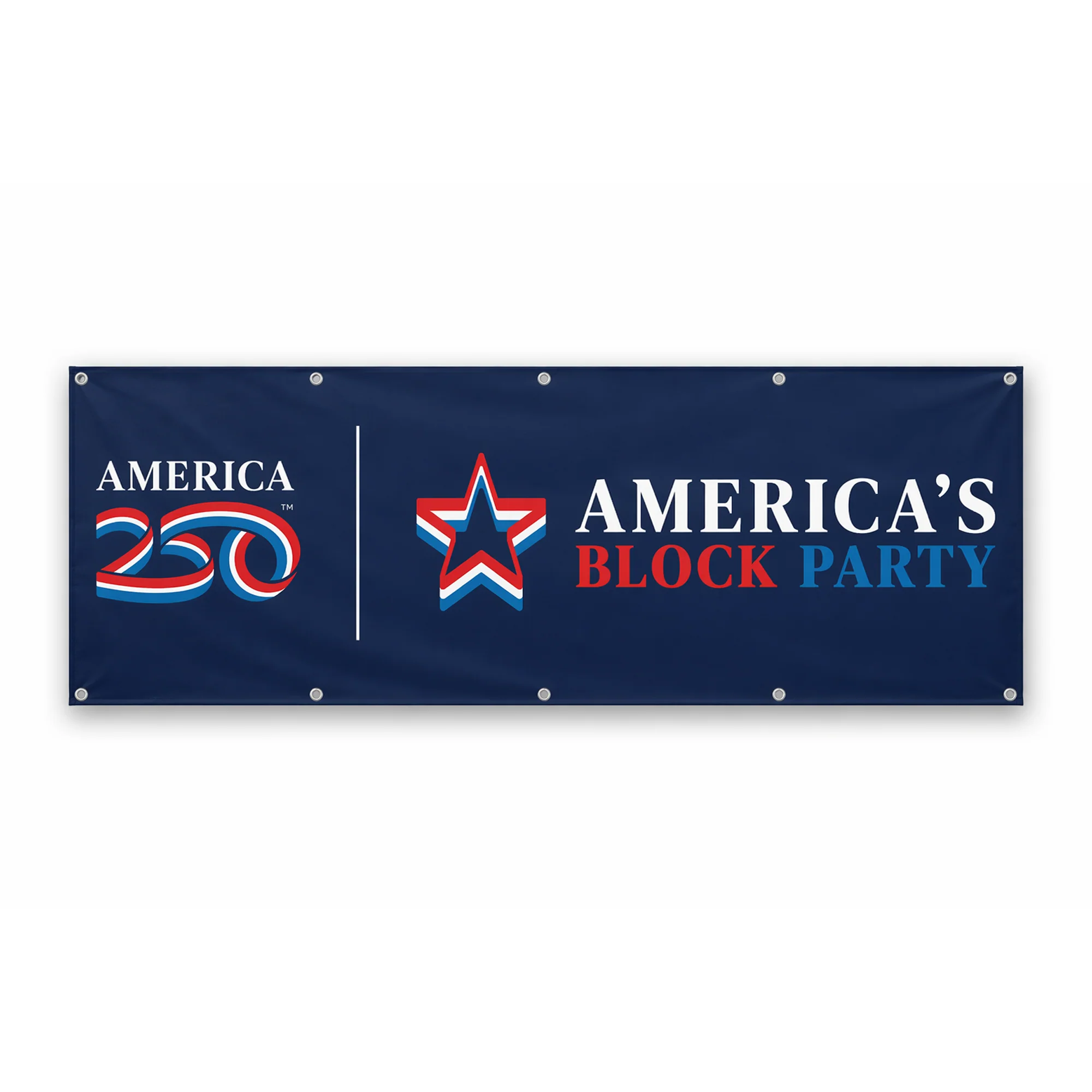 America250 America's Block Party Vinyl Banner - 4'x12'