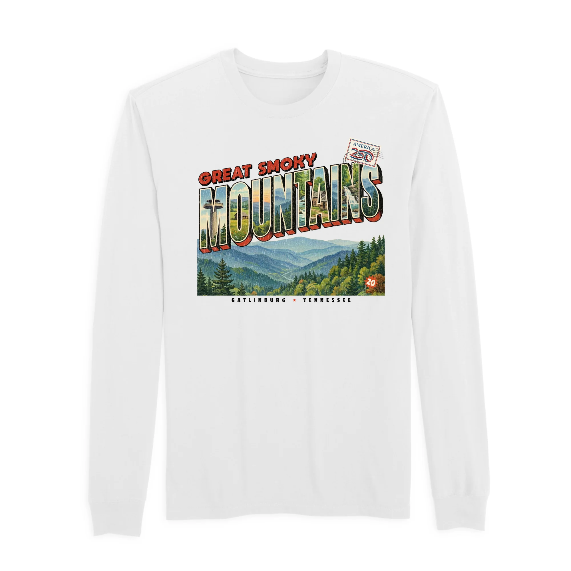 America250 Great Smoky Mountains Men's Long Sleeve T-Shirt - Image 5
