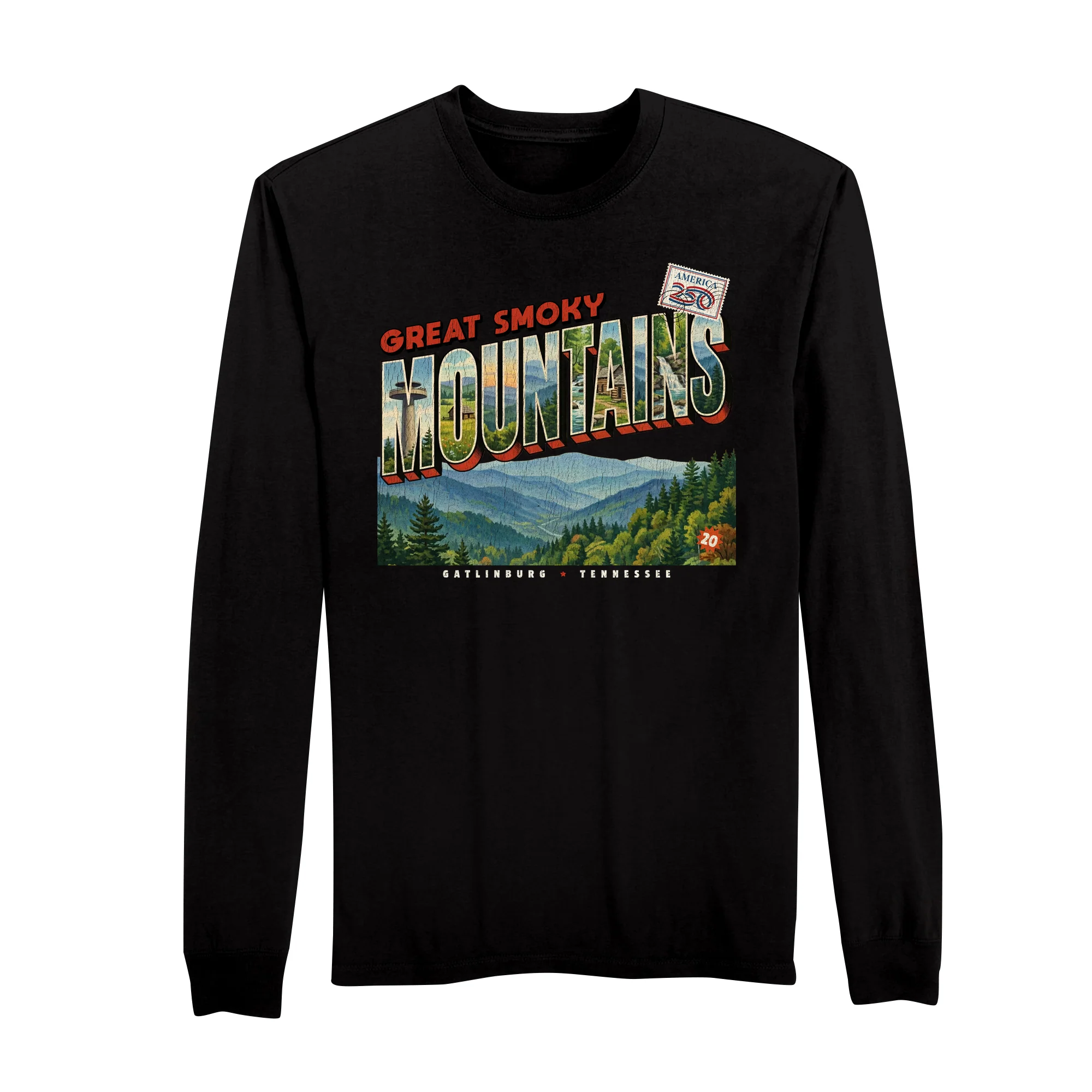 America250 Great Smoky Mountains Men's Long Sleeve T-Shirt - Image 7