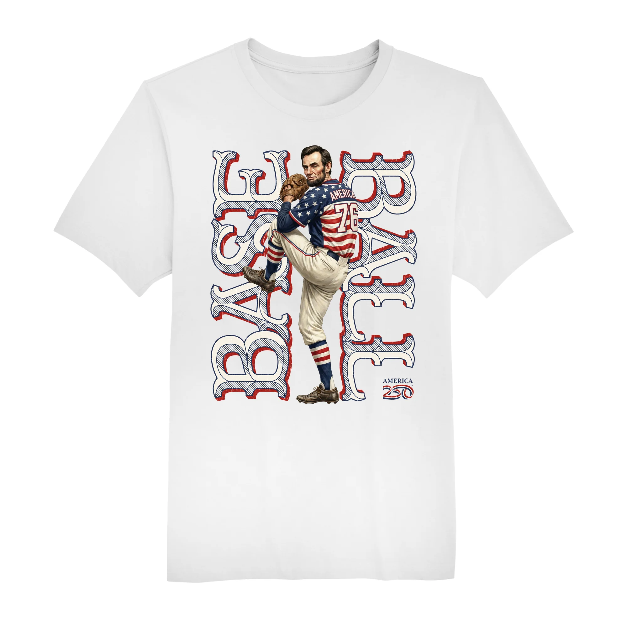 America250 Lincoln Baseball Men's T-Shirt - Image 2