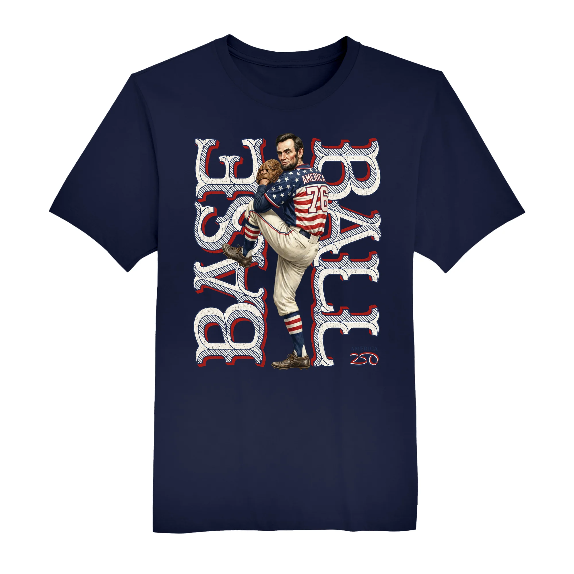 America250 Lincoln Baseball Men's T-Shirt - Image 3
