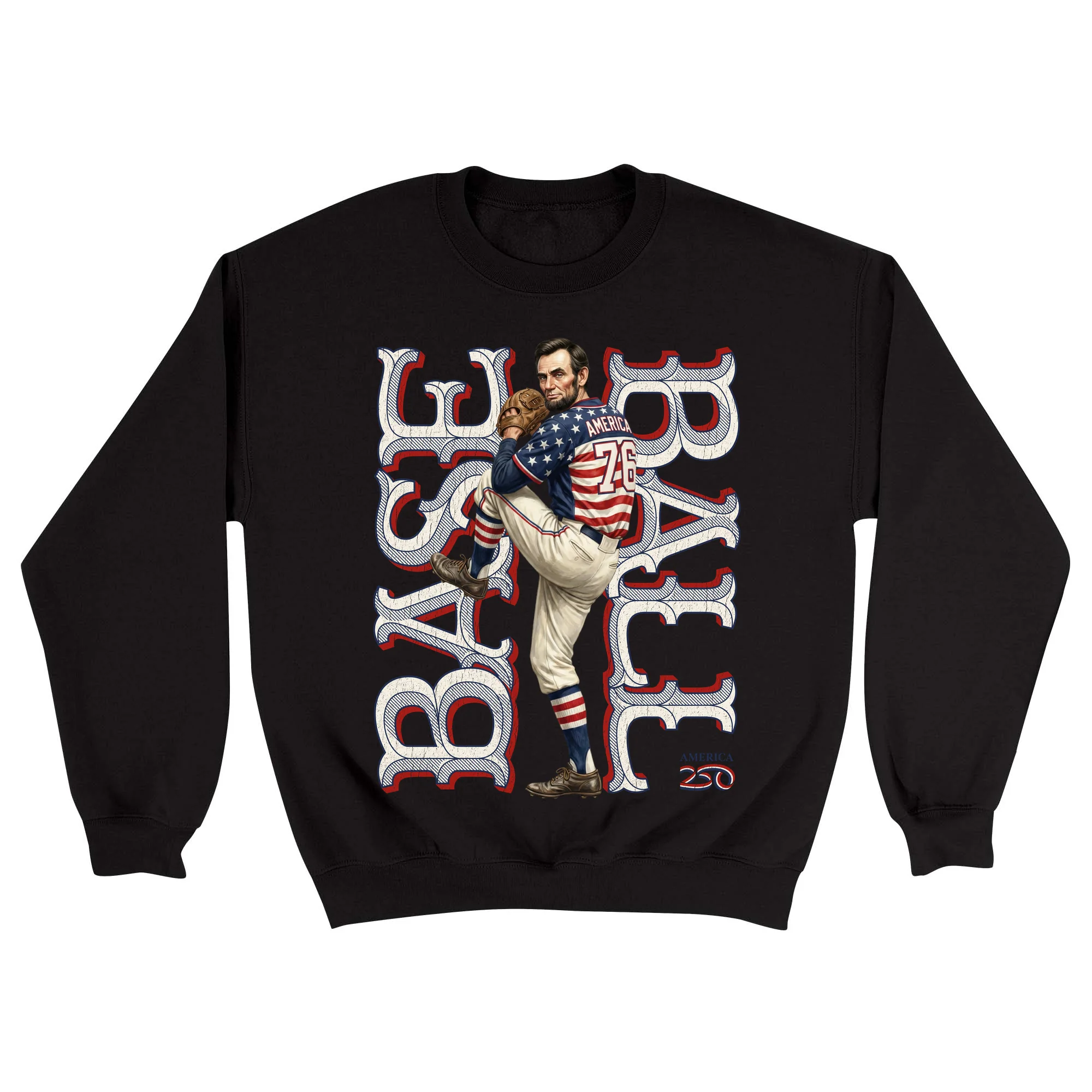 America250 Lincoln Baseball Unisex Crewneck Sweatshirt - Image 2