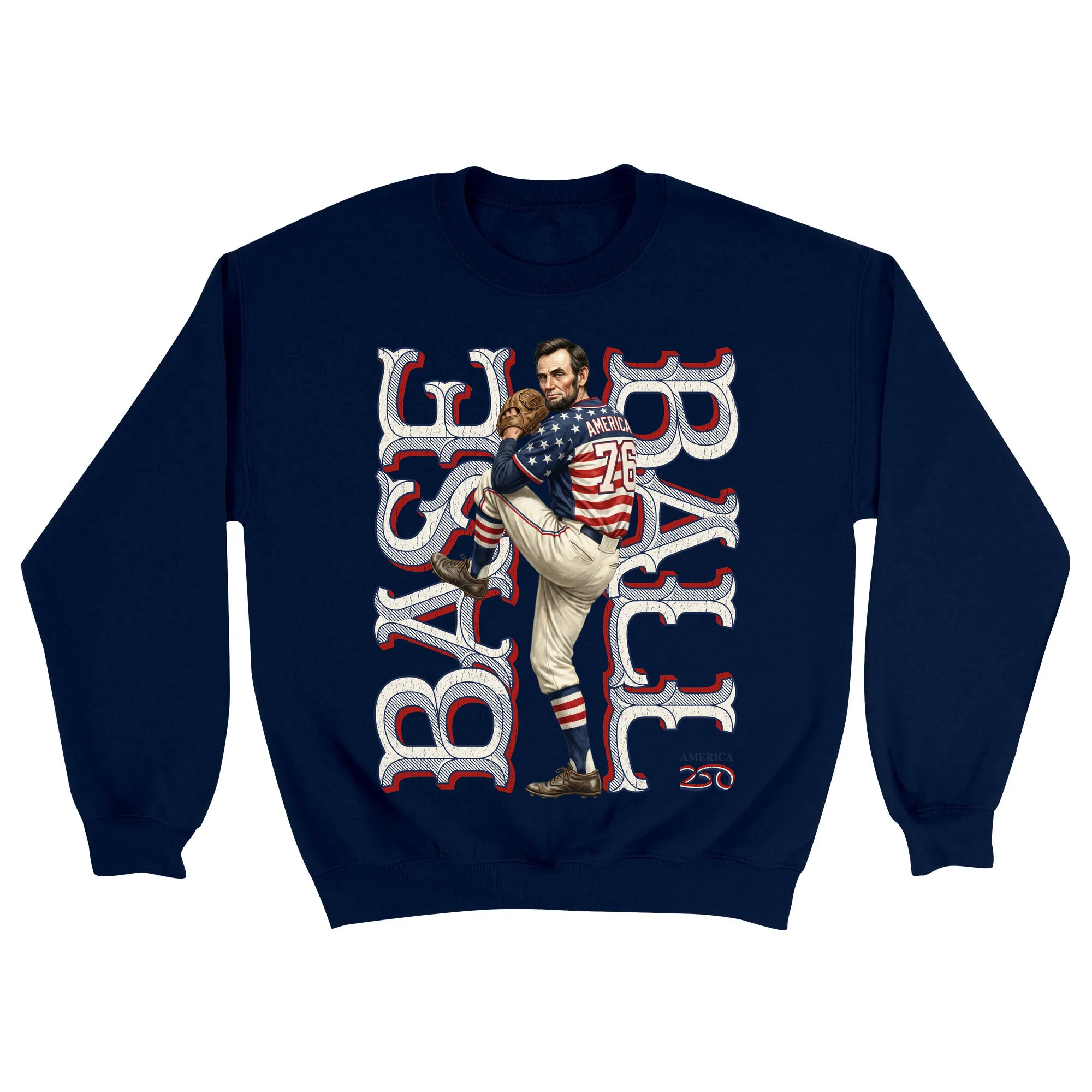 America250 Lincoln Baseball Unisex Crewneck Sweatshirt - Image 4
