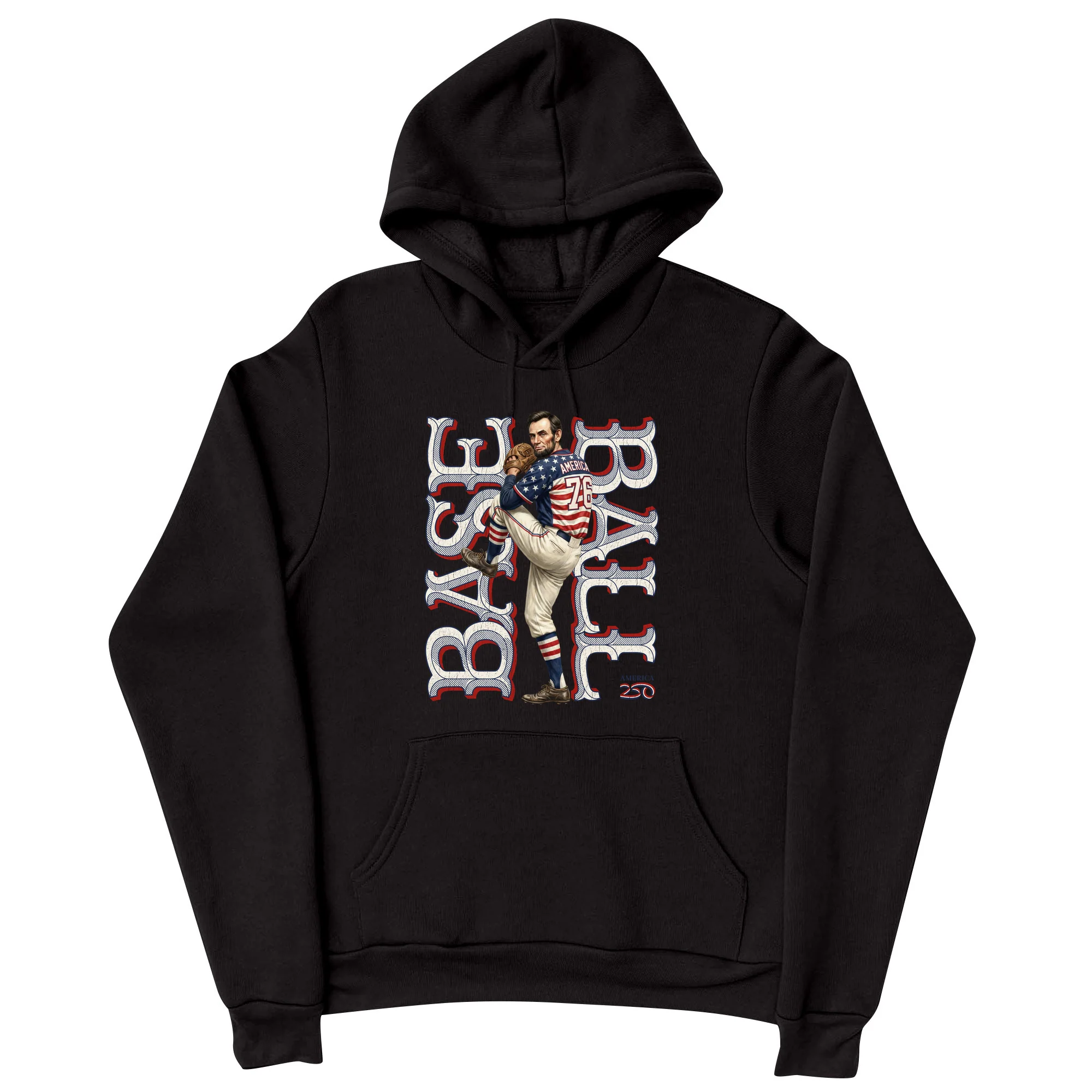 America250 Lincoln Baseball Unisex Hoodie - Image 2