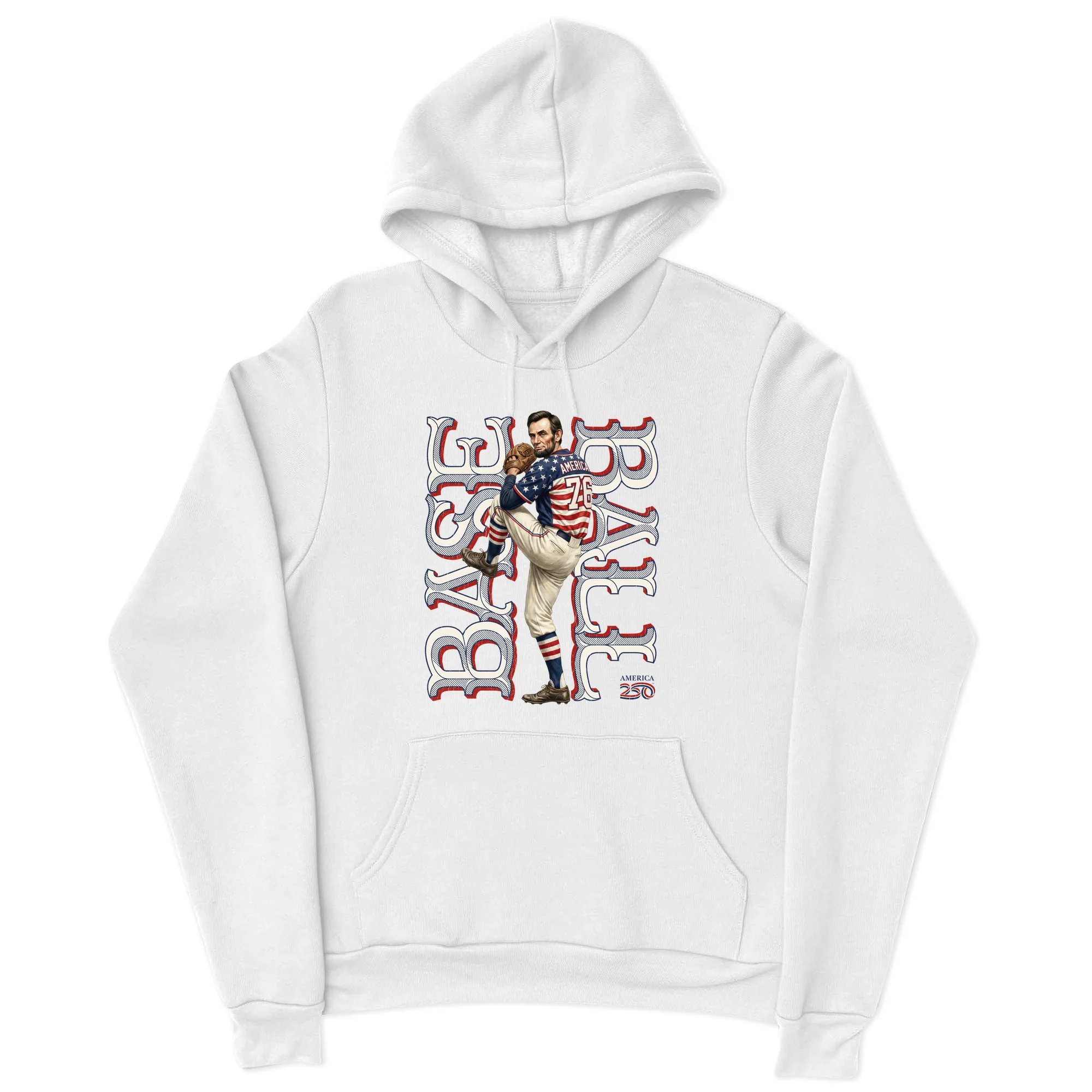 America250 Lincoln Baseball Unisex Hoodie - Image 3