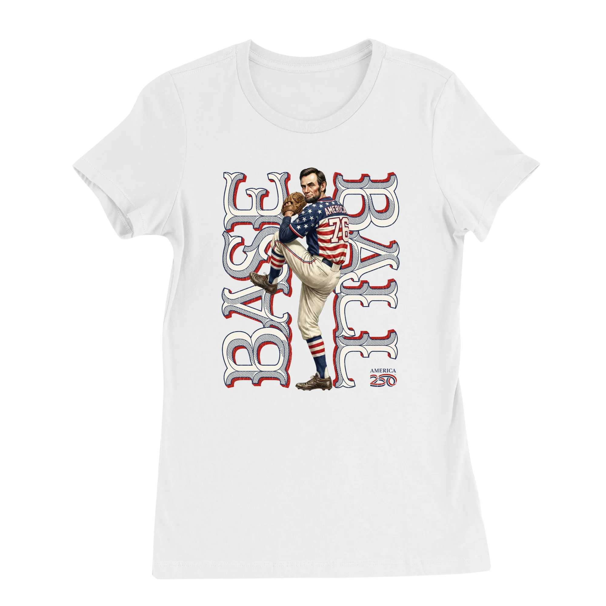 America250 Lincoln Baseball Women's T-Shirt - Image 2