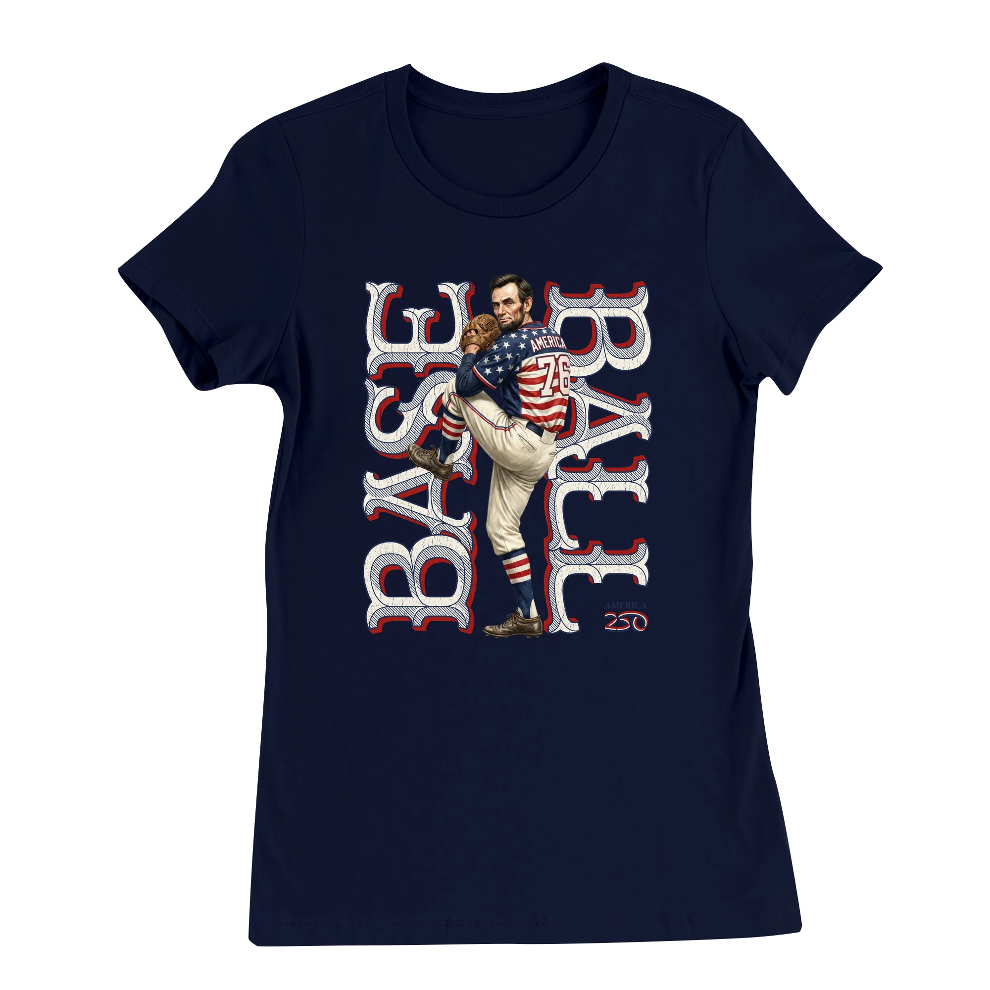 America250 Lincoln Baseball Women's T-Shirt - Image 3