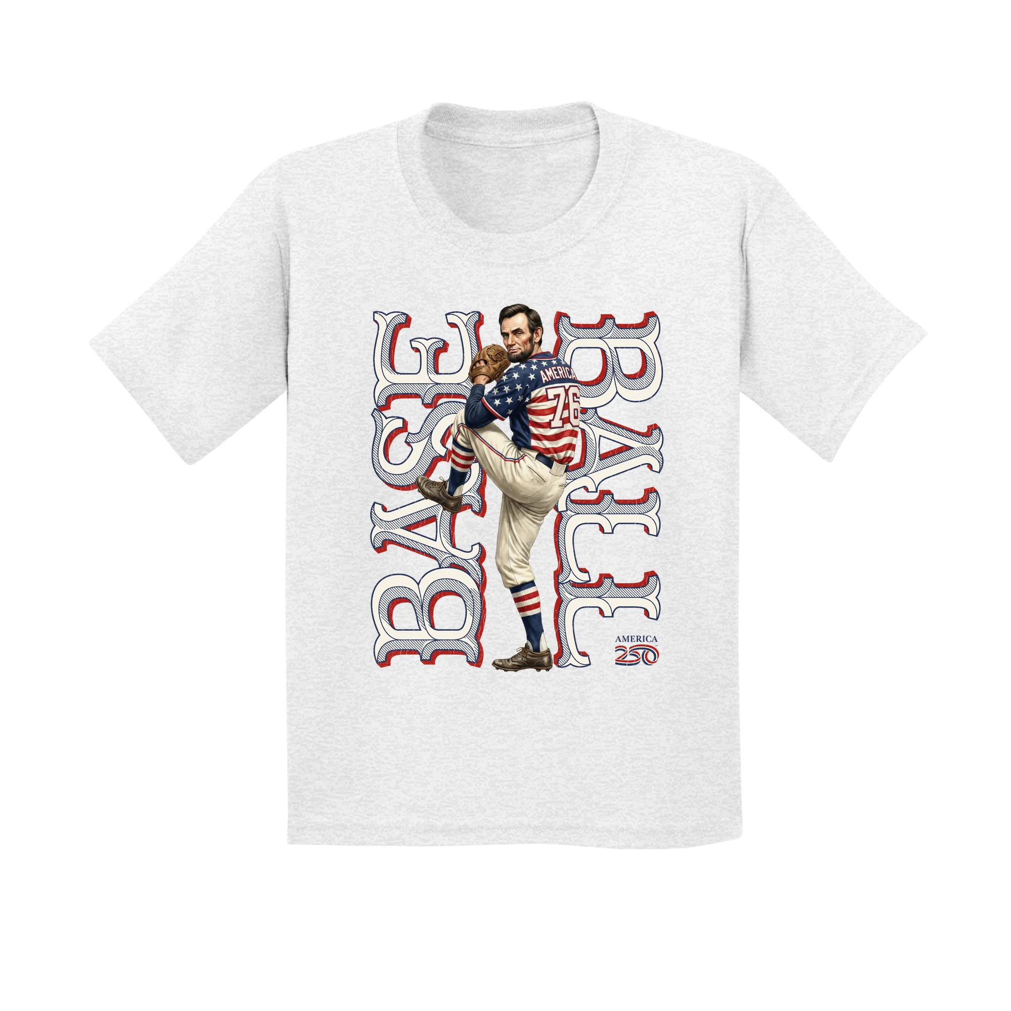 America250 Lincoln Baseball Youth T-Shirt - Image 2