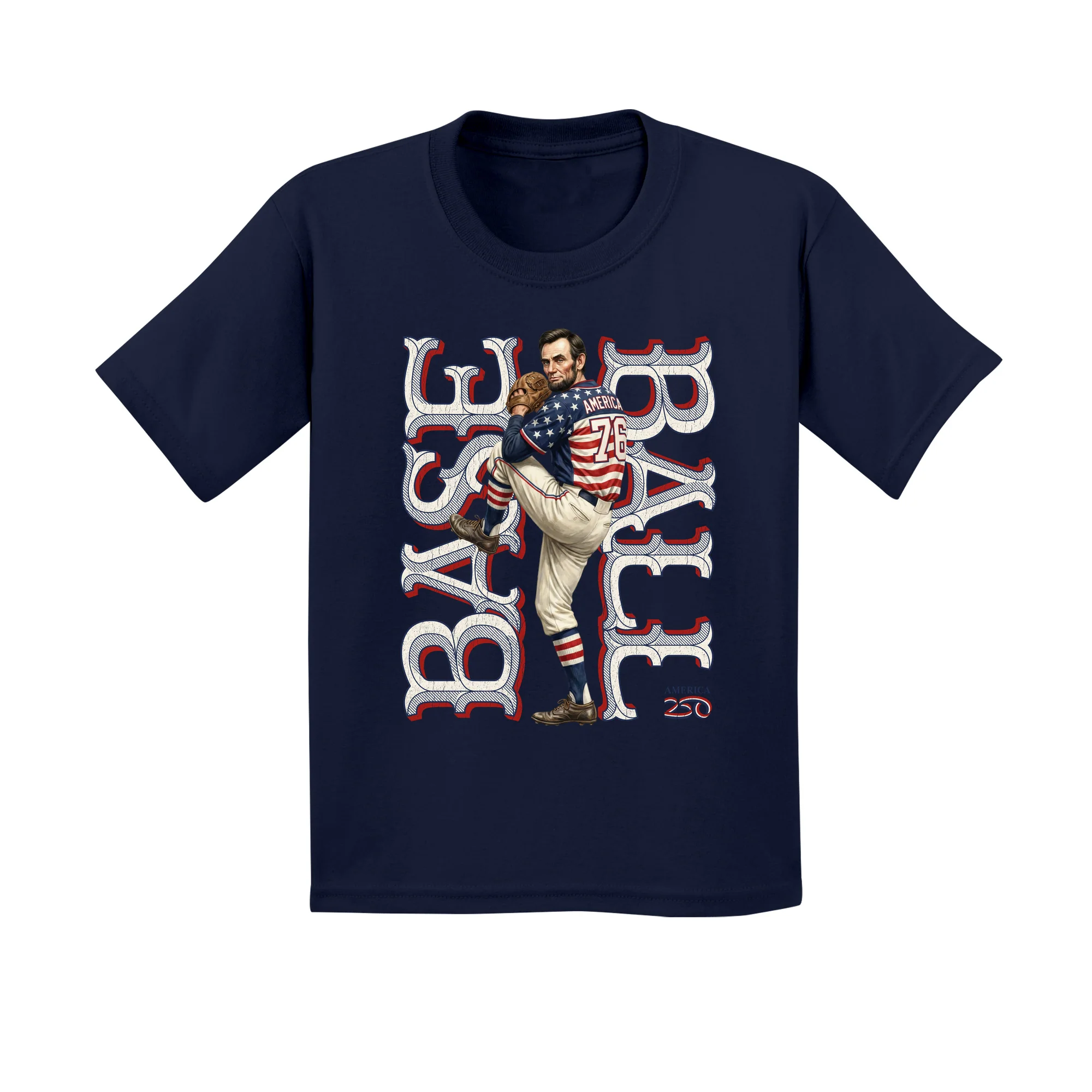 America250 Lincoln Baseball Youth T-Shirt - Image 3