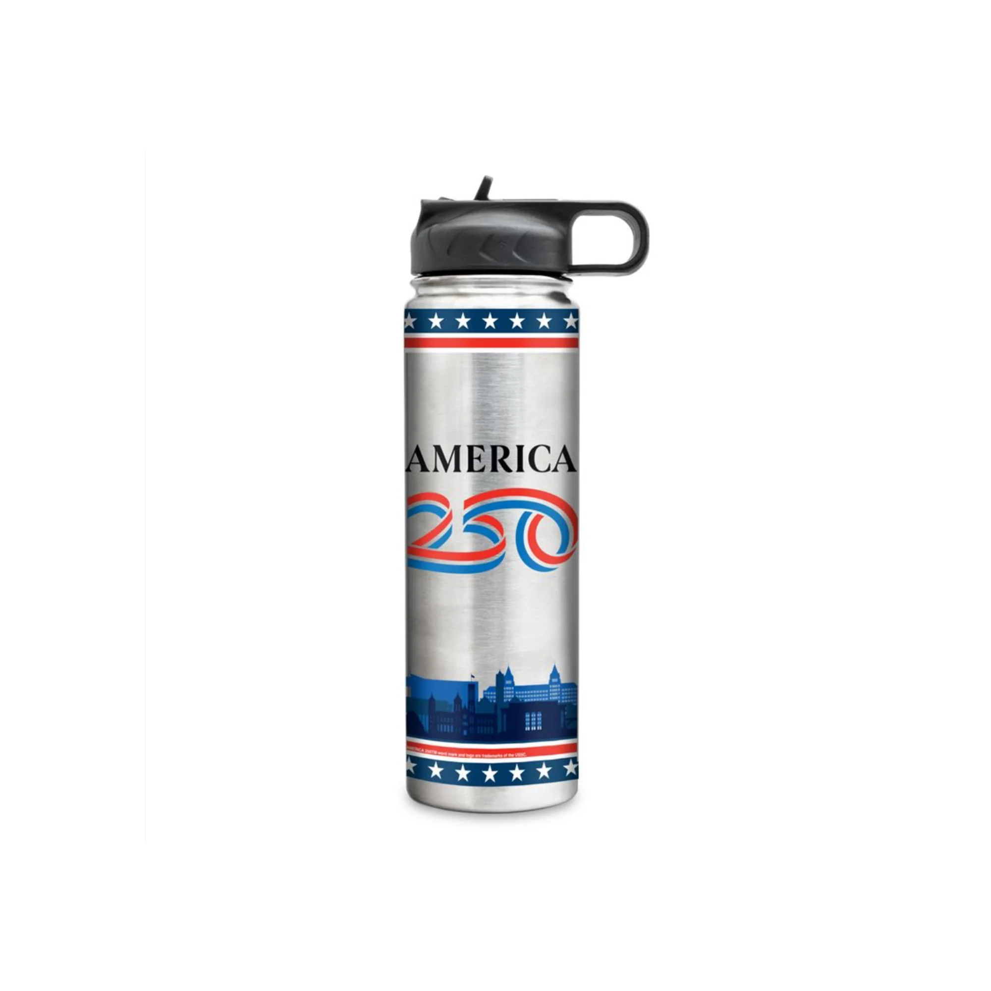 Official America250 22 oz Stainless Steel Water Bottle with Straw