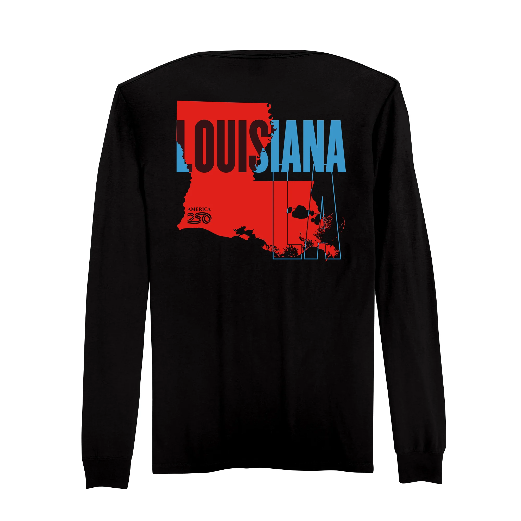Official America250 Louisiana Men's Long Sleeve T-Shirt - Image 5
