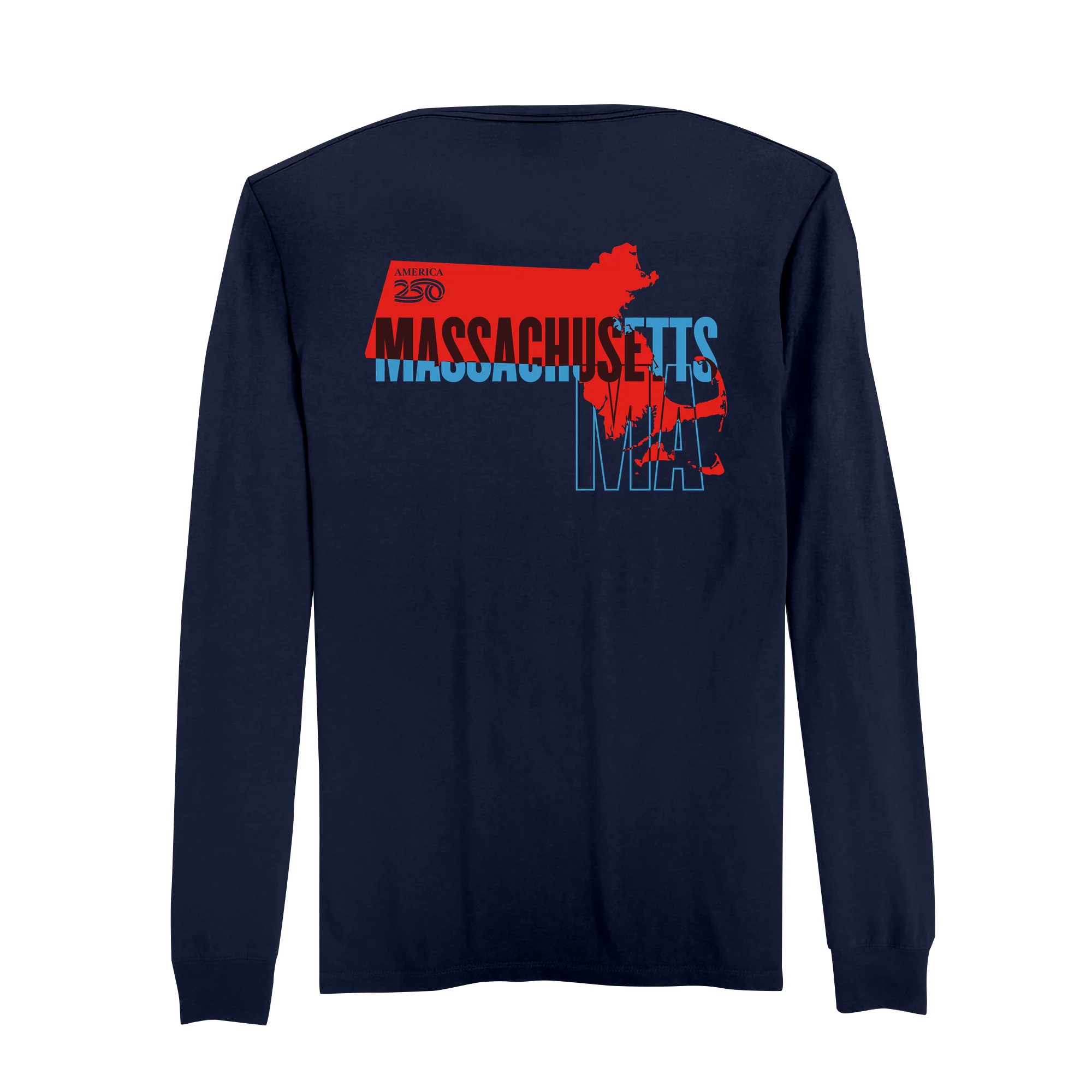 Official America250 Massachusetts Men's Long Sleeve T-Shirt