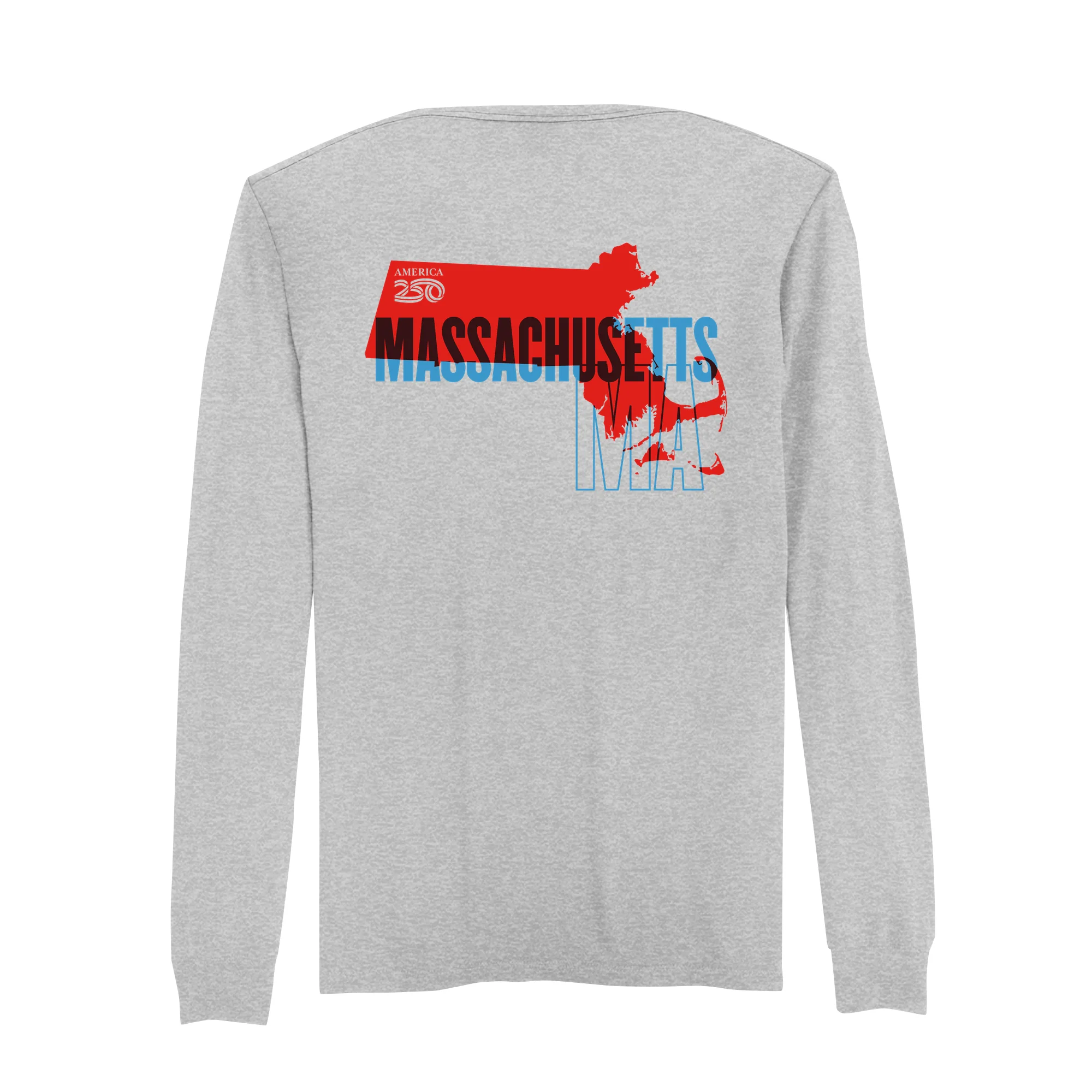 Official America250 Massachusetts Men's Long Sleeve T-Shirt - Image 3