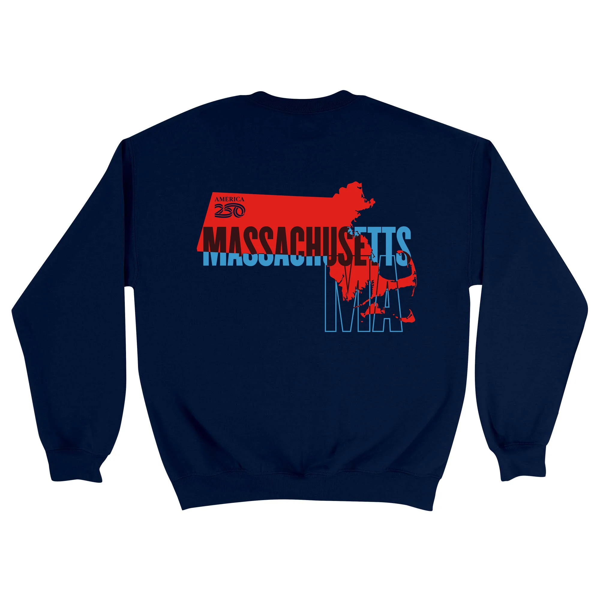 Official America250 Massachusetts Unisex Crewneck Sweatshirt