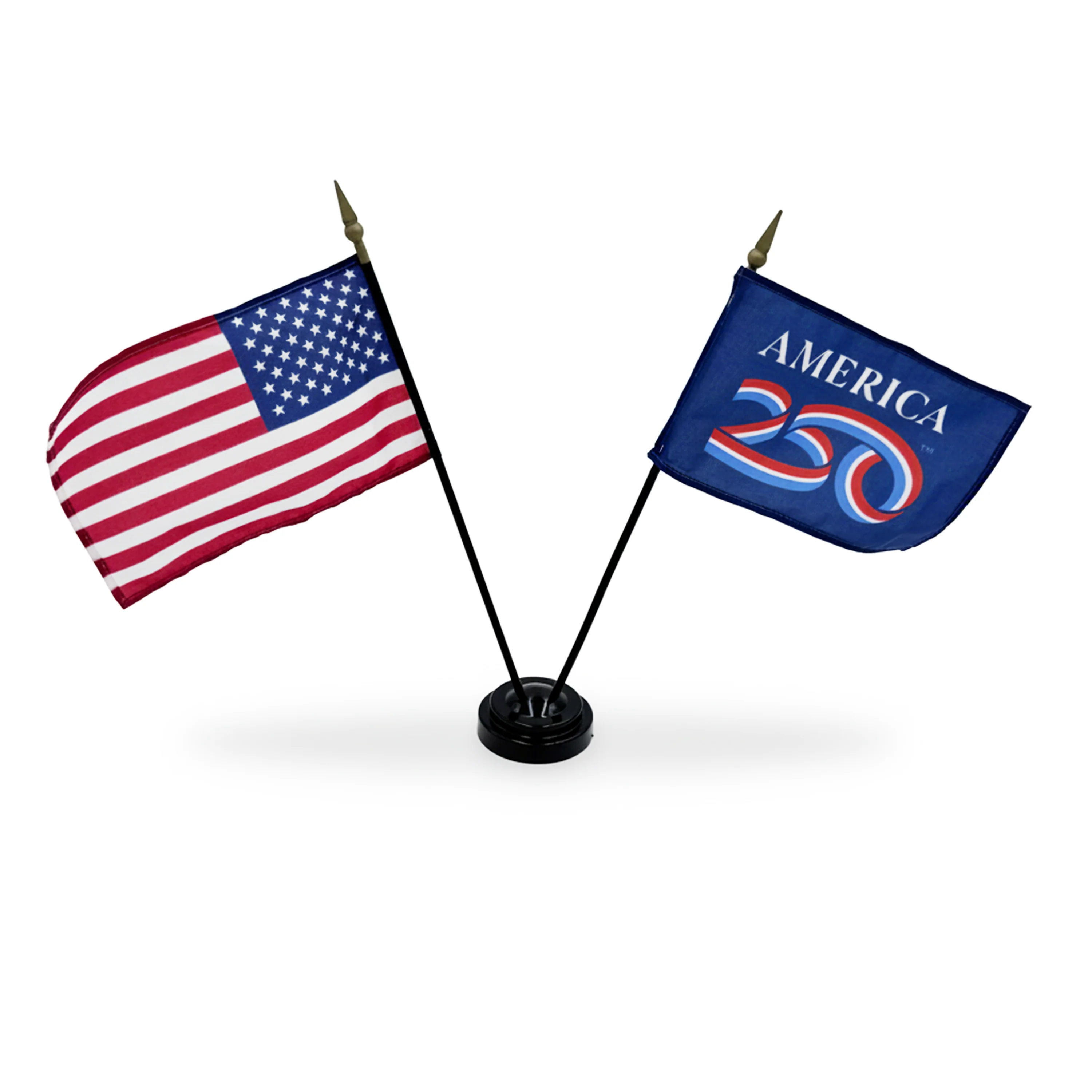 Official America250 Mini American Flag With Stand