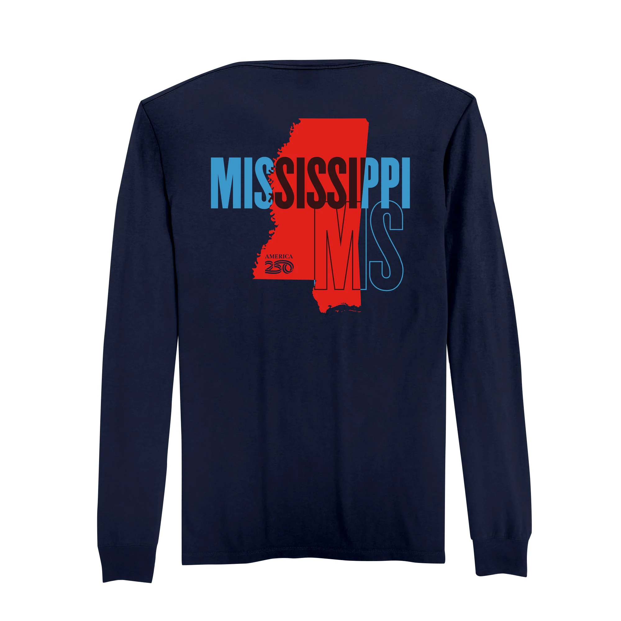Official America250 Mississippi Men's Long Sleeve T-Shirt